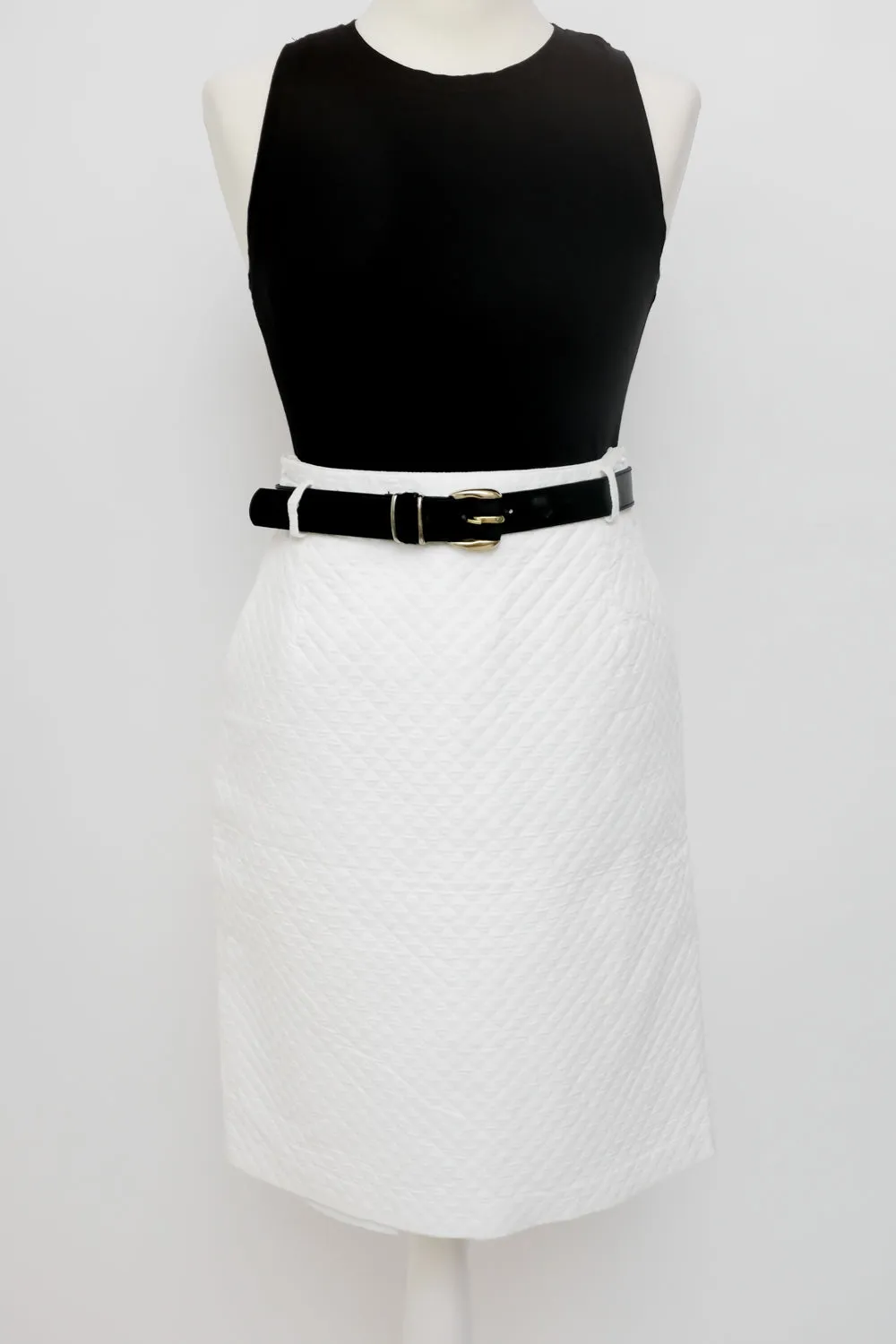 0058_WHITE QUILTED VINTAGE SKIRT