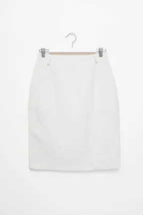 0058_WHITE QUILTED VINTAGE SKIRT