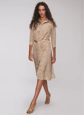 12919 Mink Chain Patterned Dress