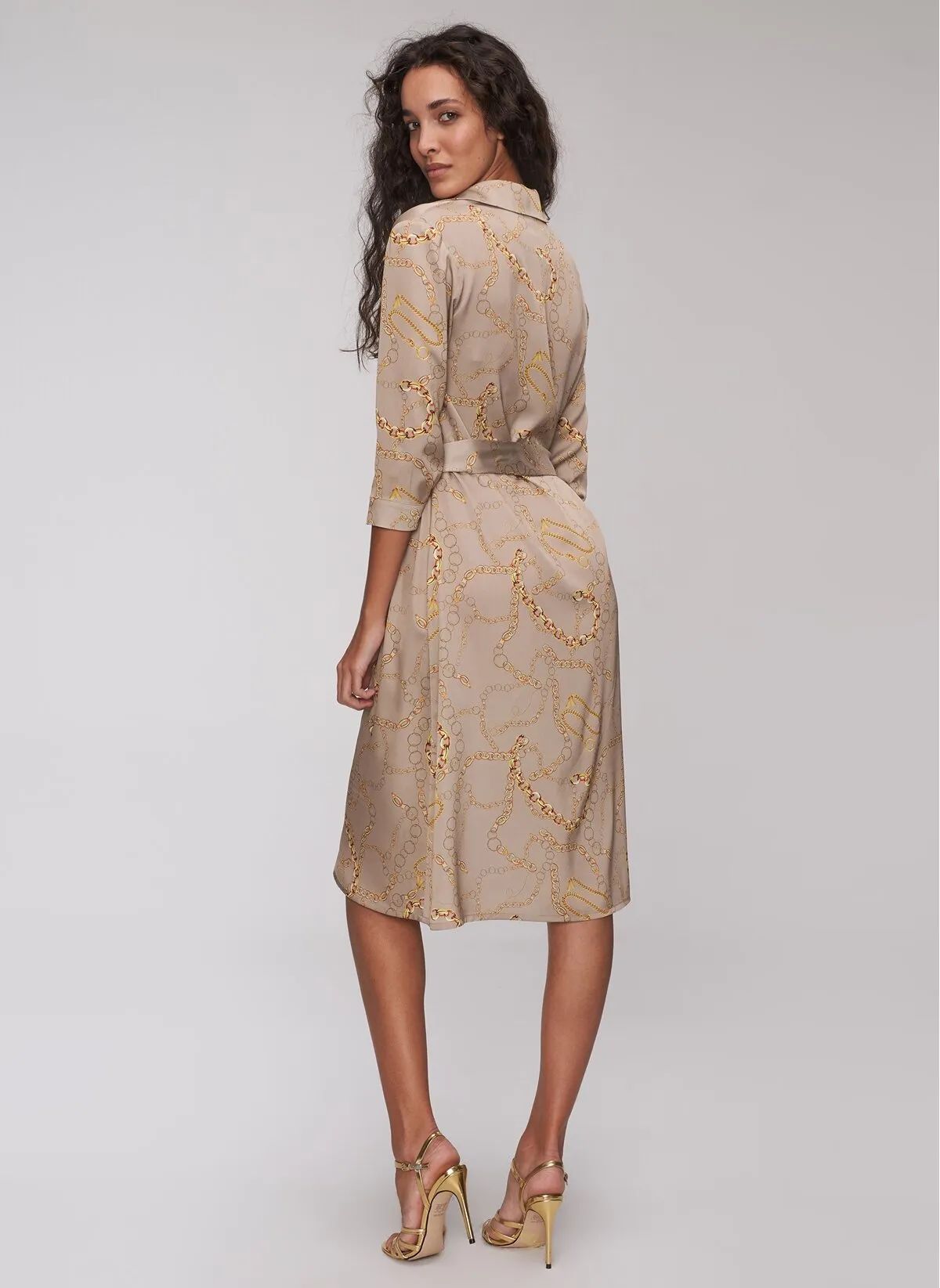 12919 Mink Chain Patterned Dress