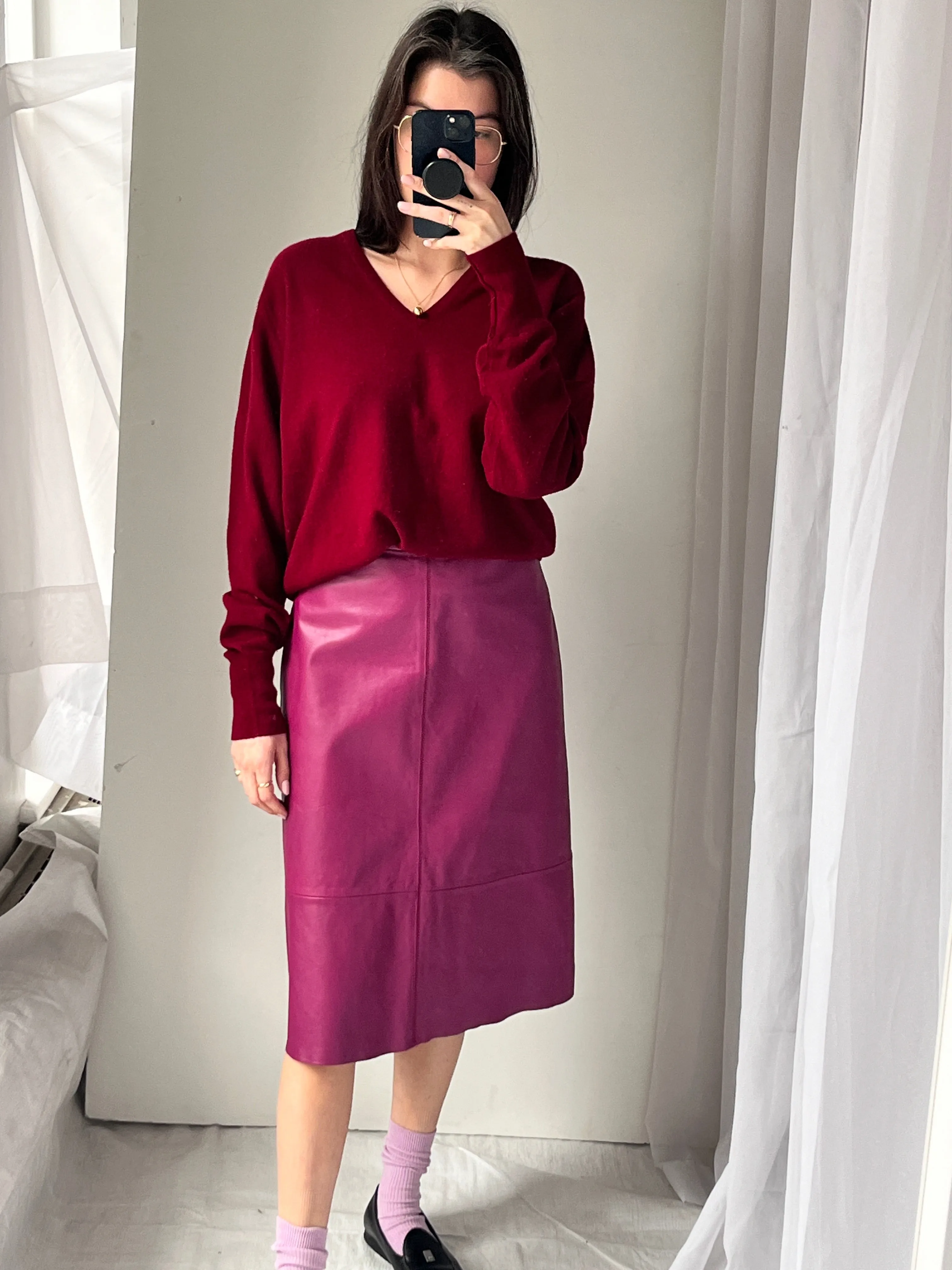 1990s Deep Magenta Skirt