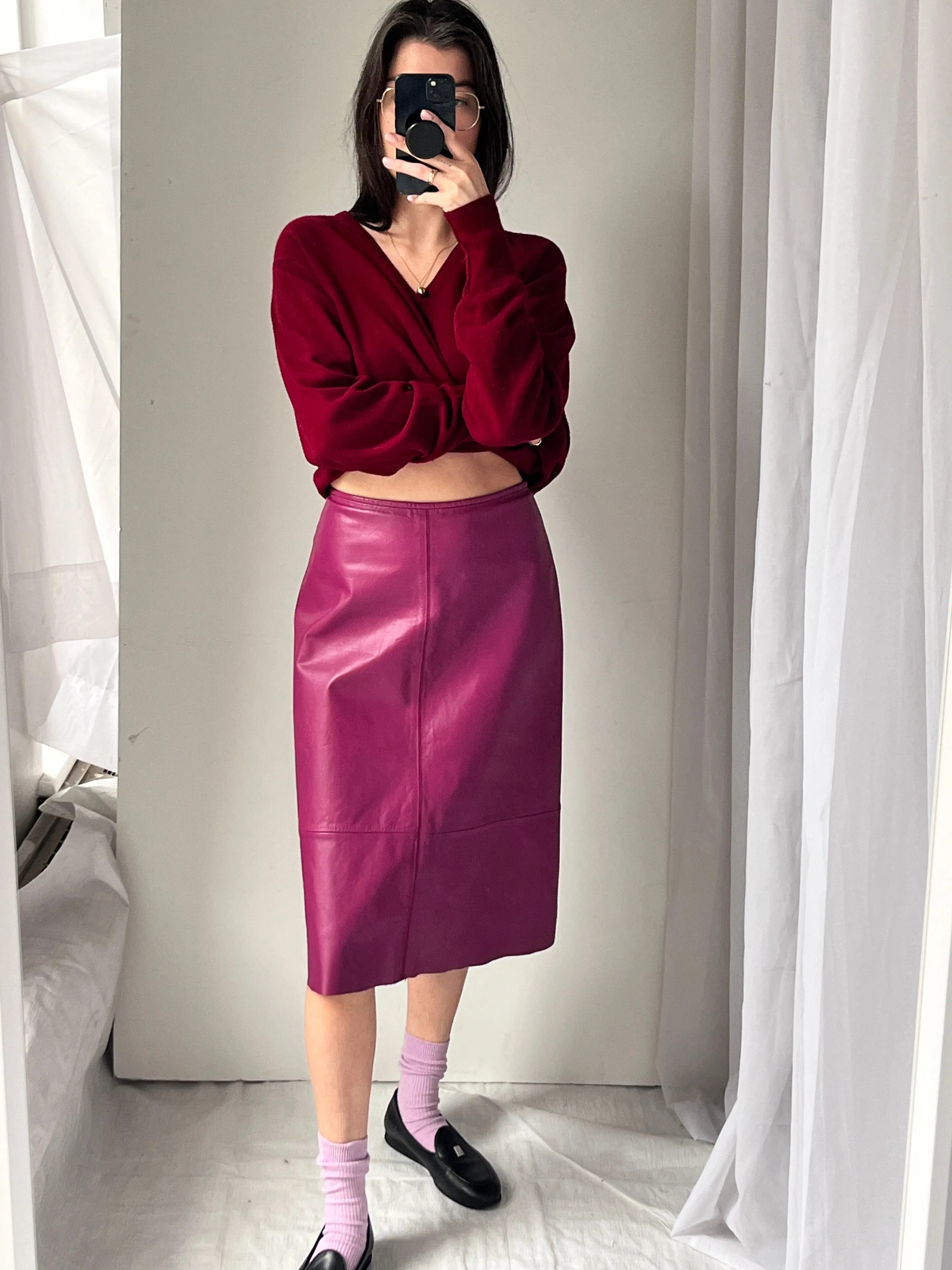 1990s Deep Magenta Skirt