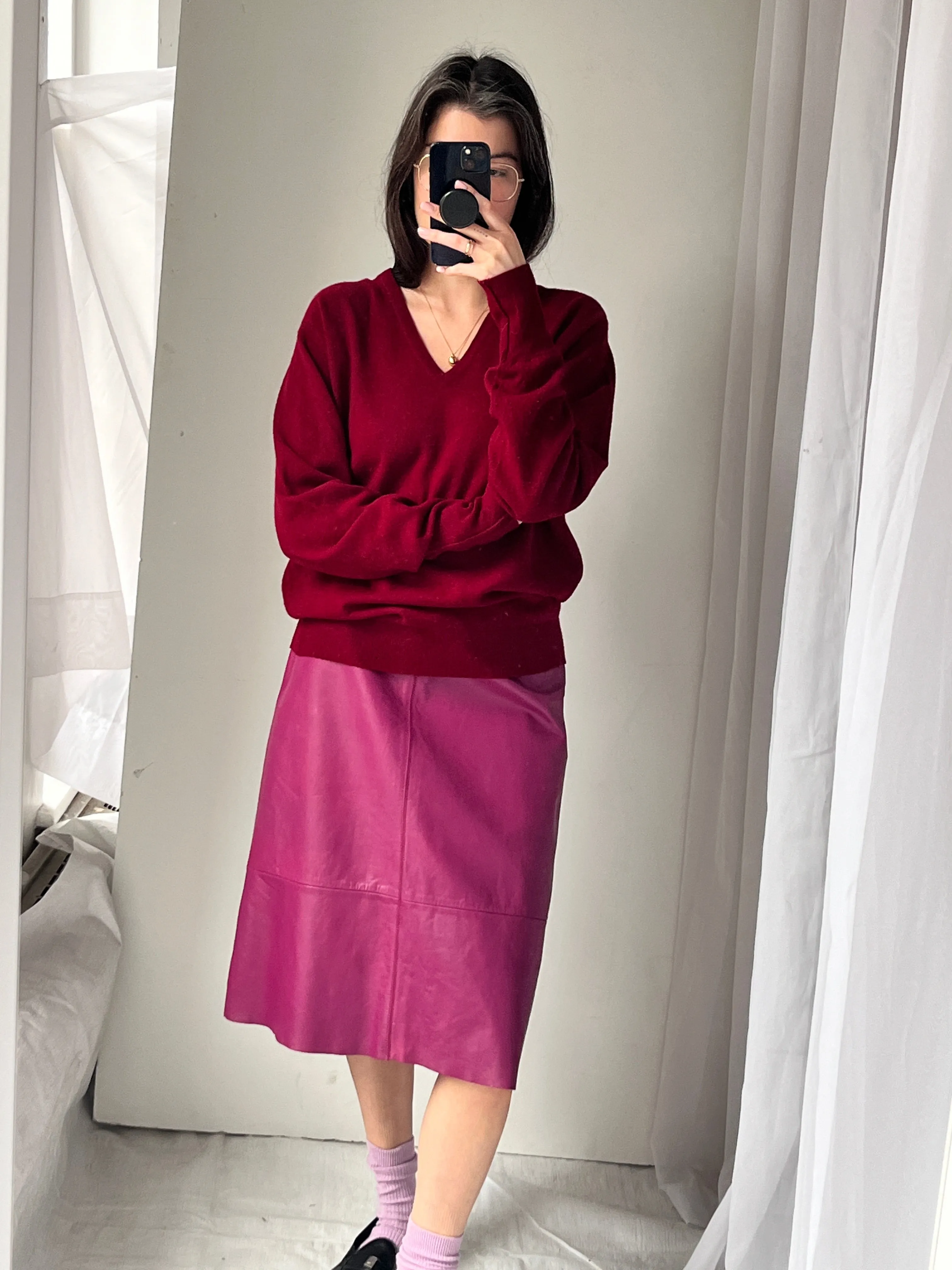 1990s Deep Magenta Skirt