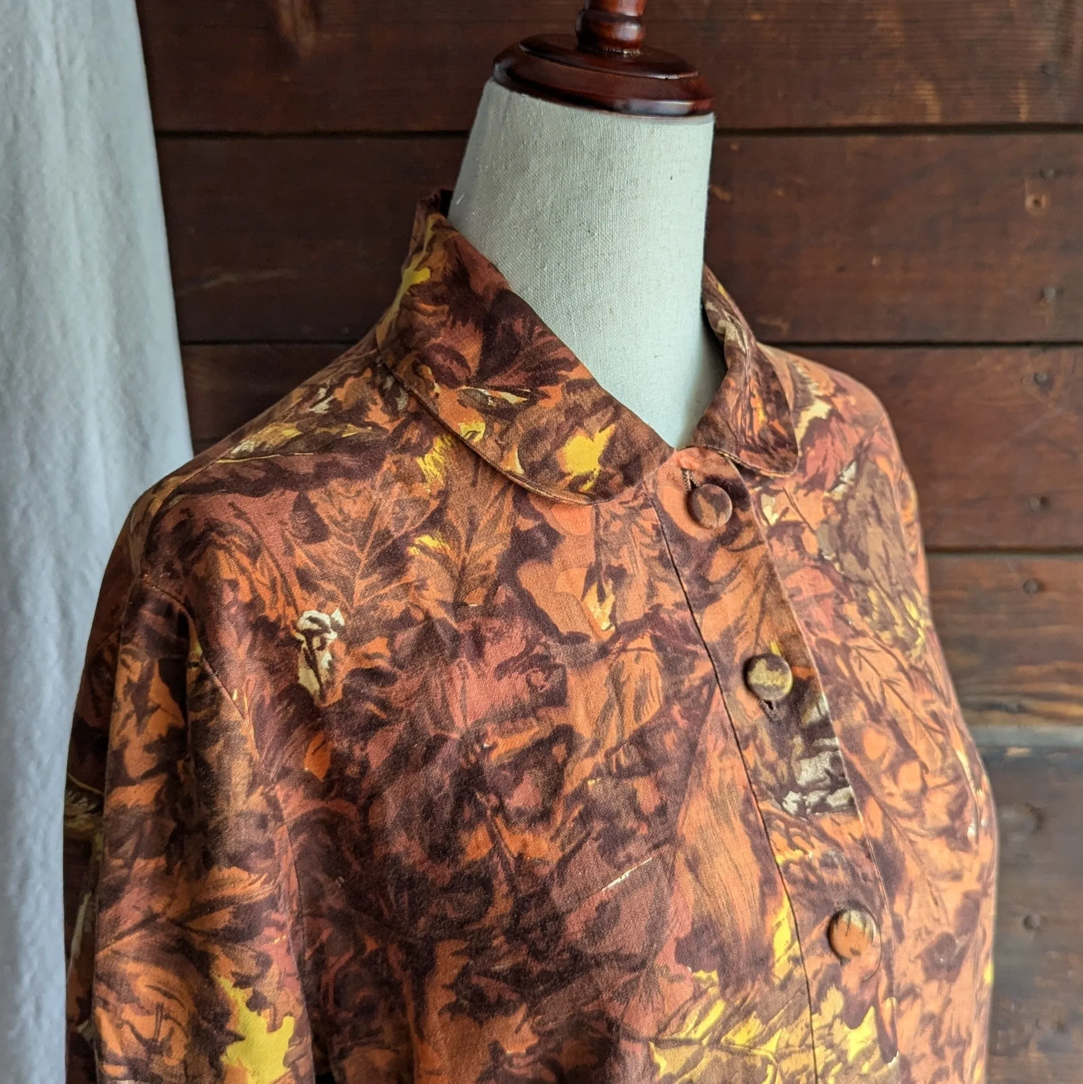 60s Vintage Autumnal Drop Waist Maxi Dress with Belt
