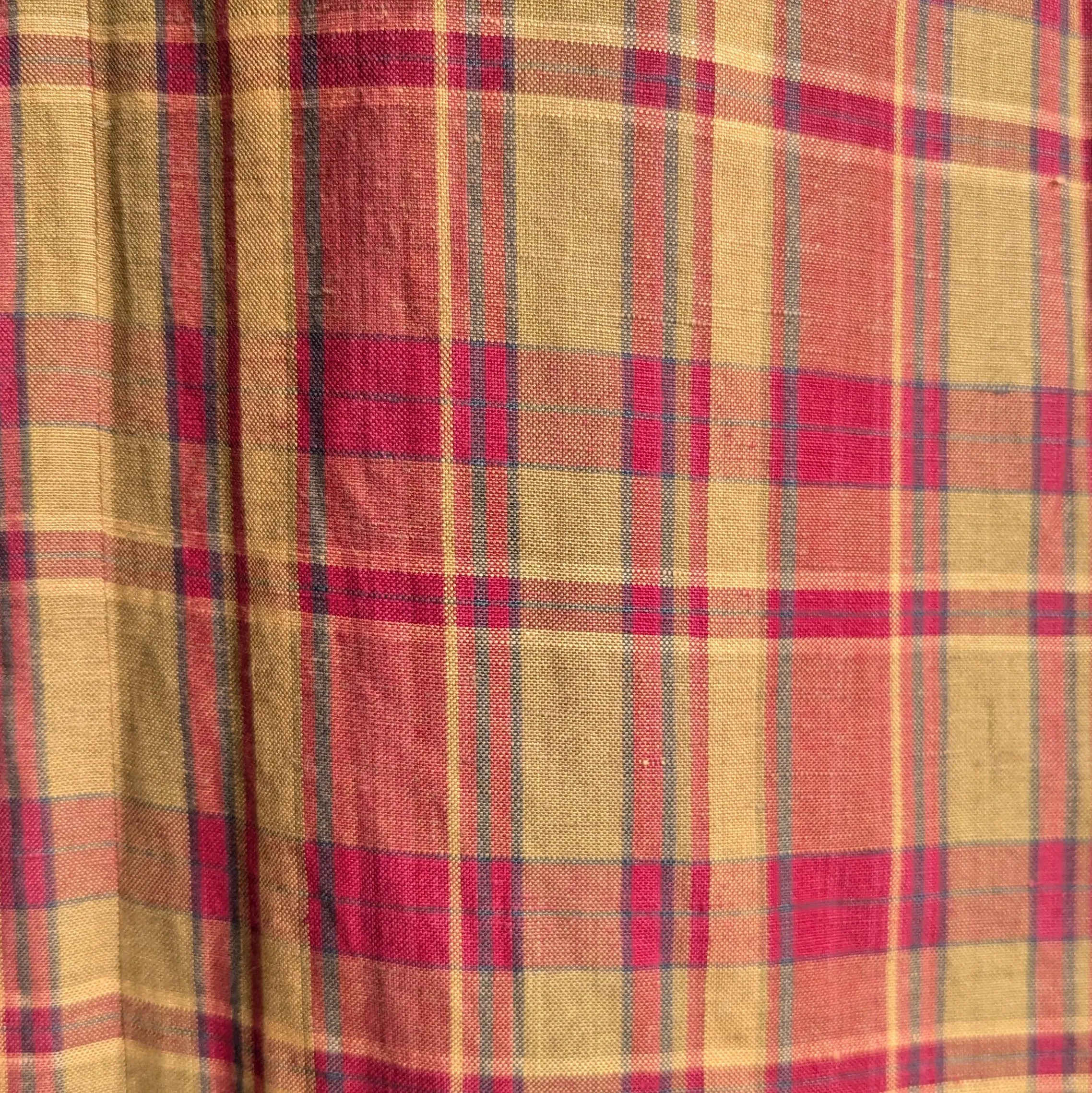 90s Vintage Linen Blend Autumnal Column Skirt