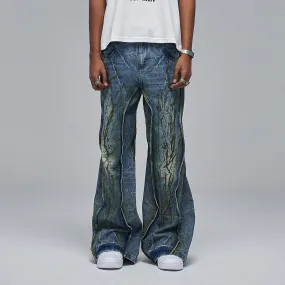 Acid Wash Flare Jeans