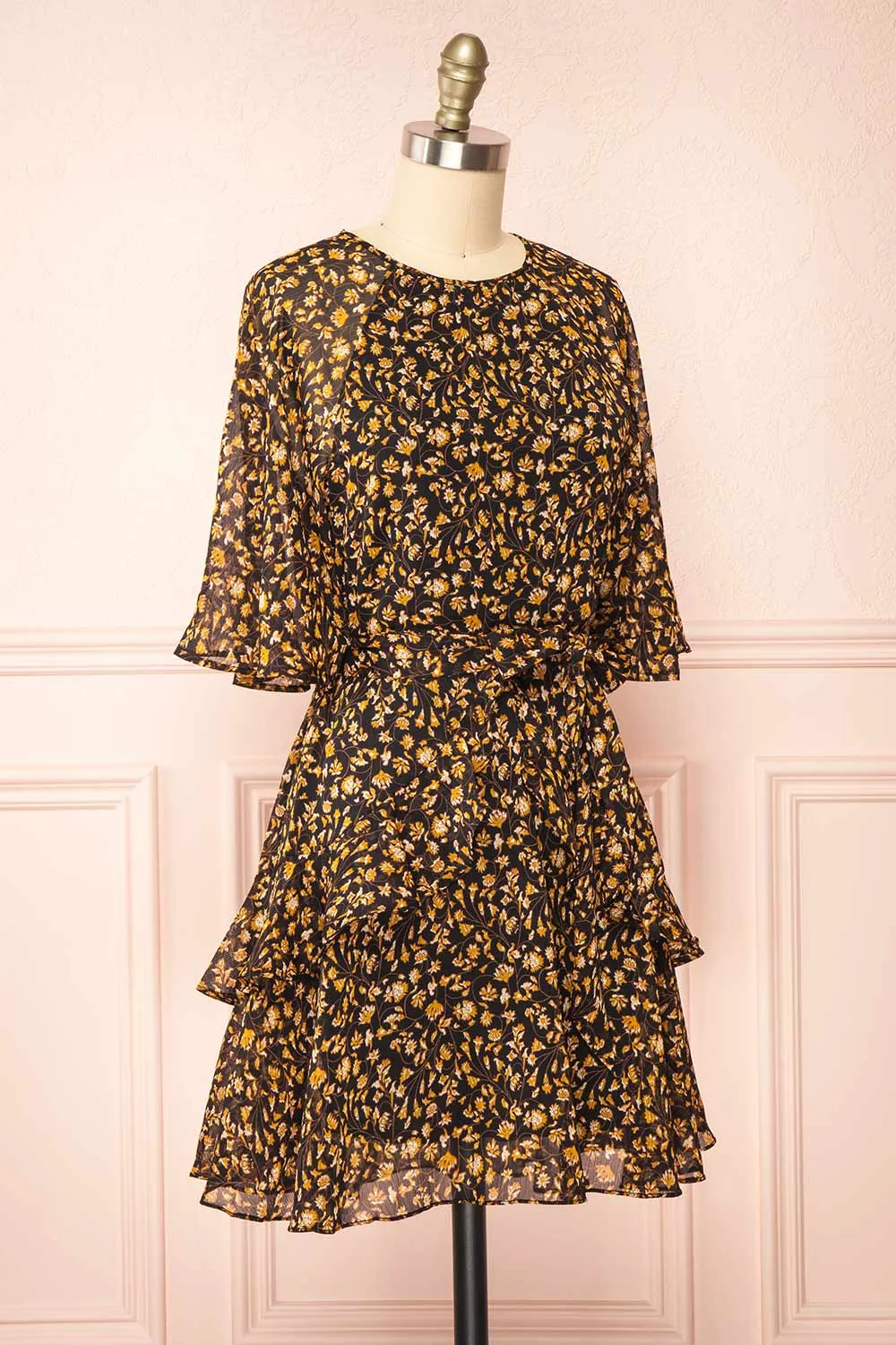 Arabelna | Short Floral A-Line Dress