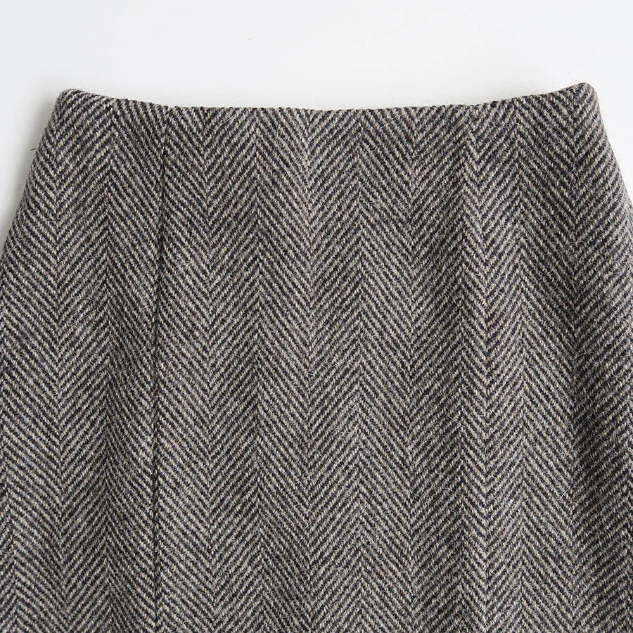 【AURALEE/オーラリー】<br>LAMA SHETLAND WOOL TWEED SKIRT <br>A24AS07LS