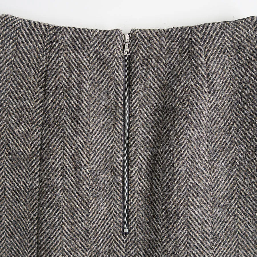 【AURALEE/オーラリー】<br>LAMA SHETLAND WOOL TWEED SKIRT <br>A24AS07LS