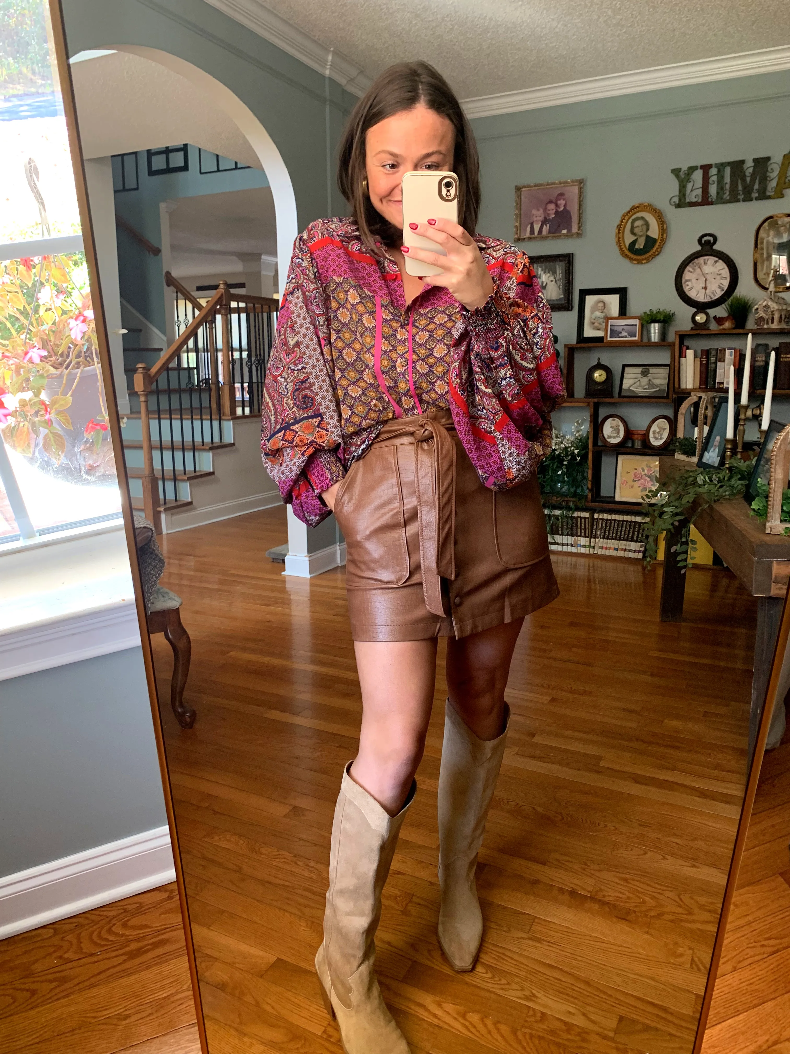 Autumn Perfection Tie Waist Skirt