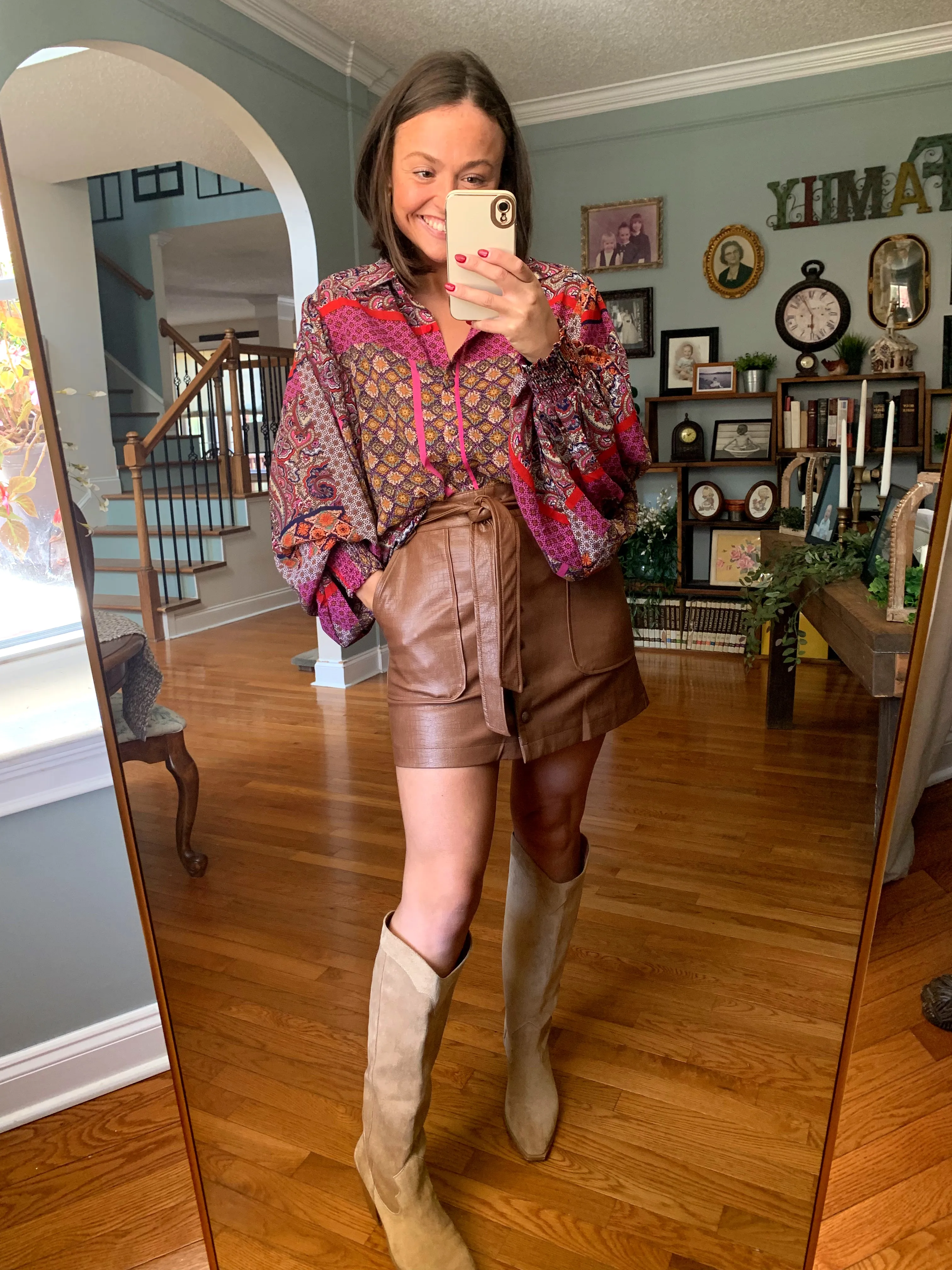 Autumn Perfection Tie Waist Skirt