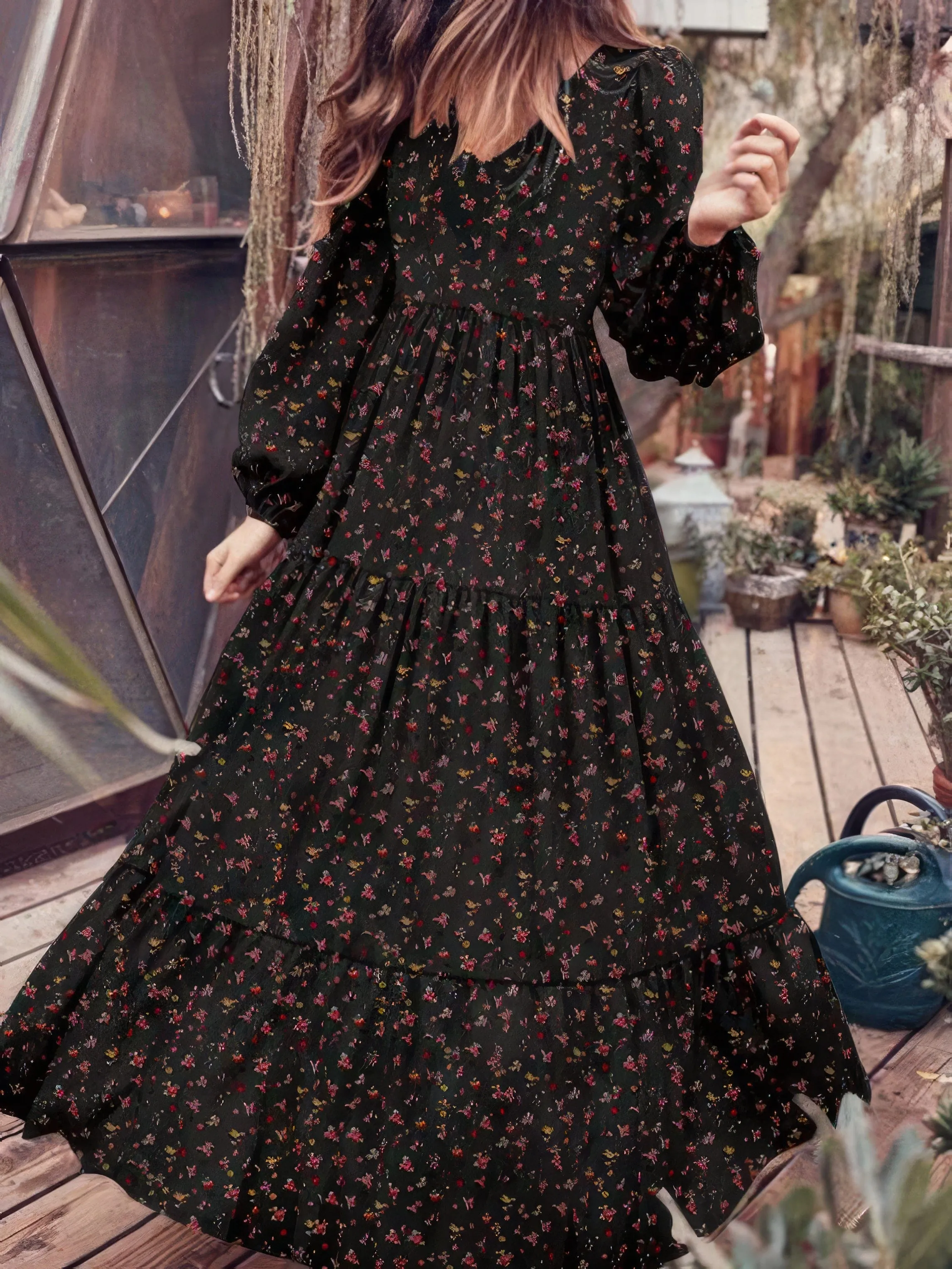 Autumnal Floral Dress