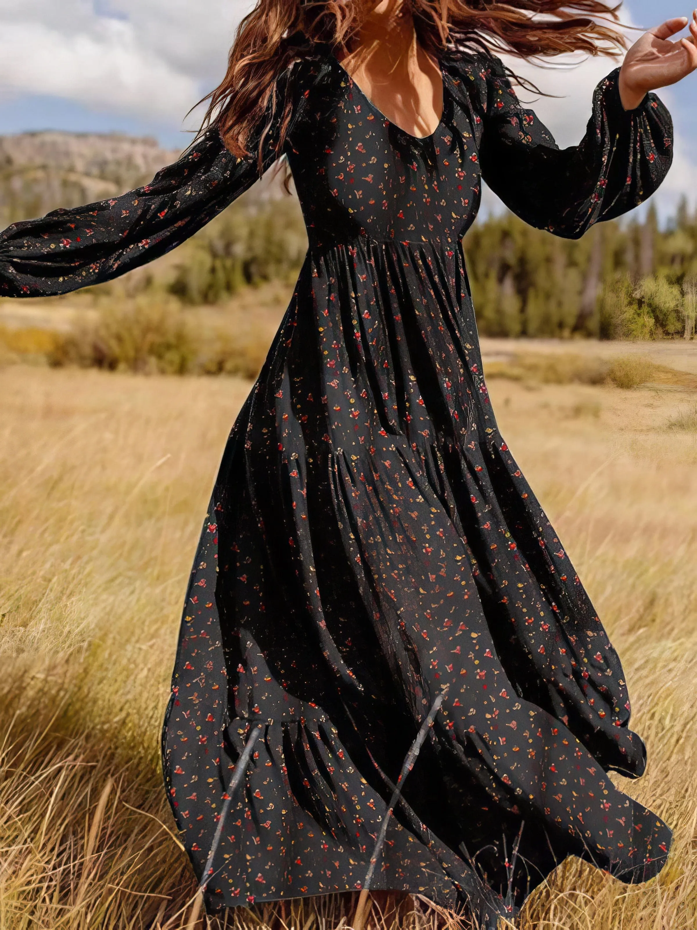 Autumnal Floral Dress