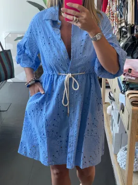 Baby Doll Blue Shirt Dress