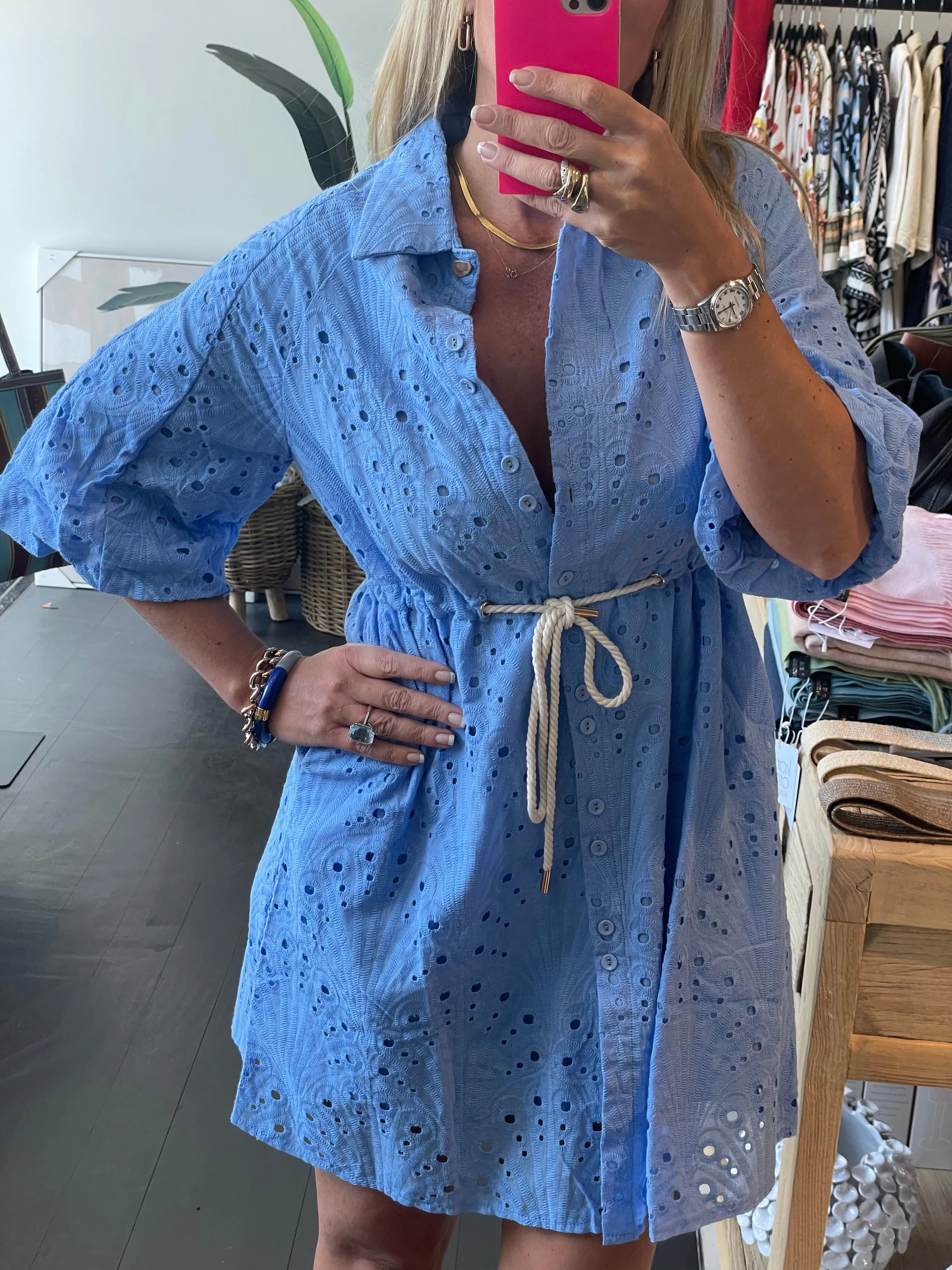 Baby Doll Blue Shirt Dress