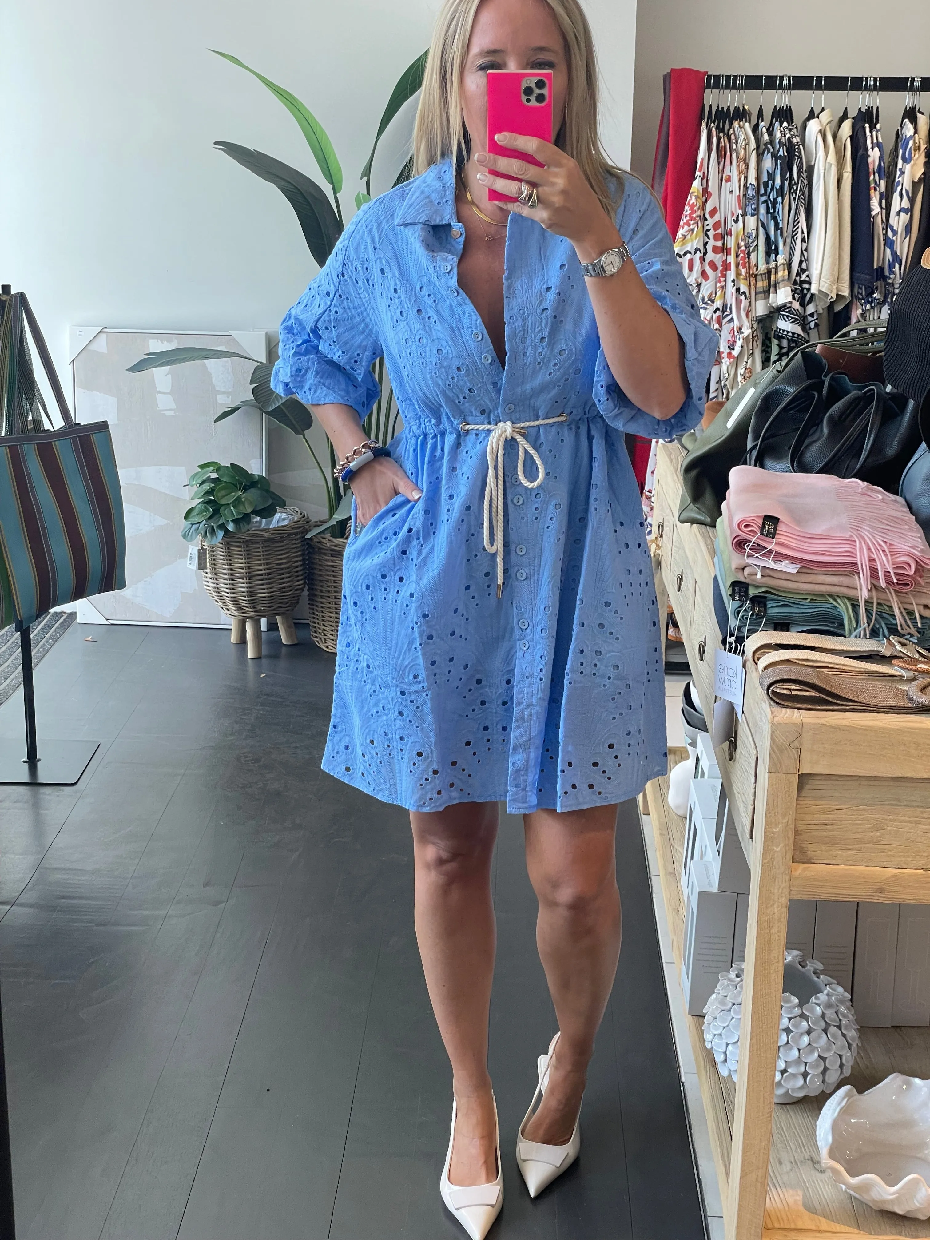 Baby Doll Blue Shirt Dress