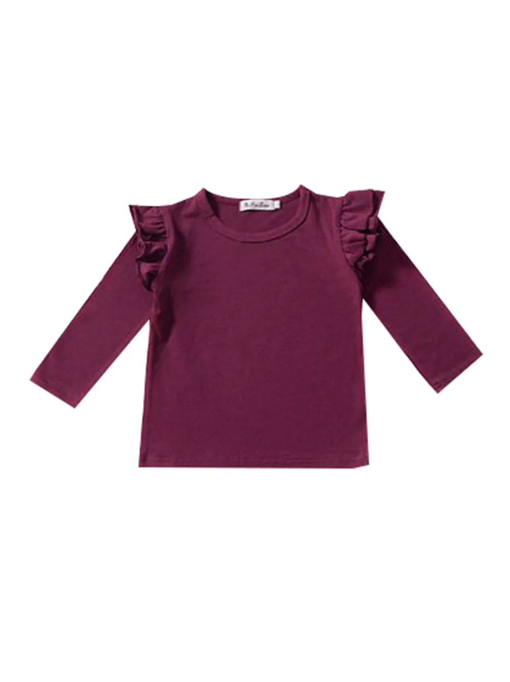 Baby Little Girls Flutter Long Sleeve Pullover