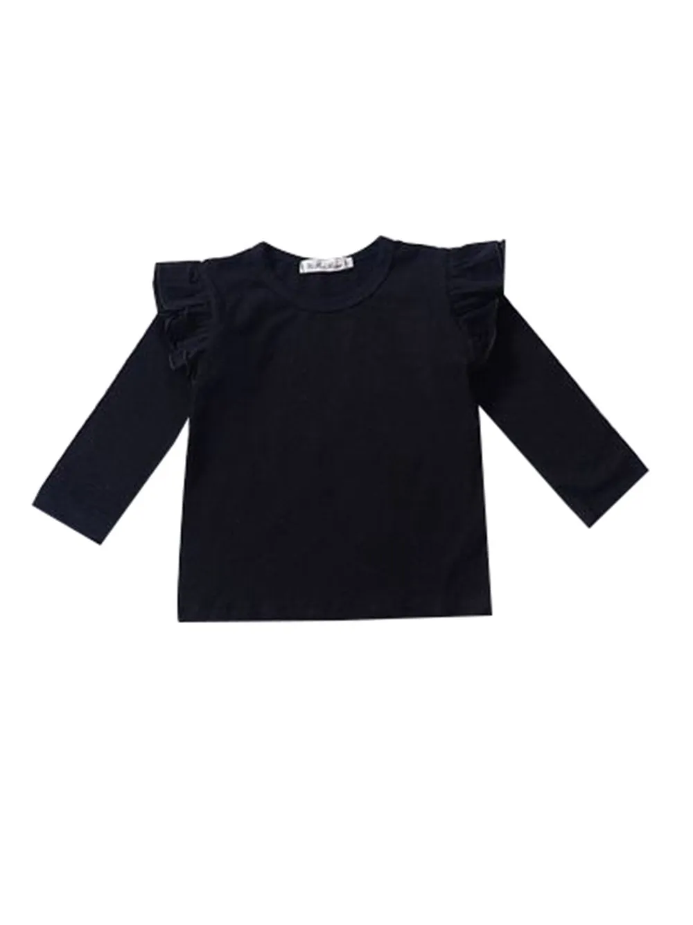 Baby Little Girls Flutter Long Sleeve Pullover