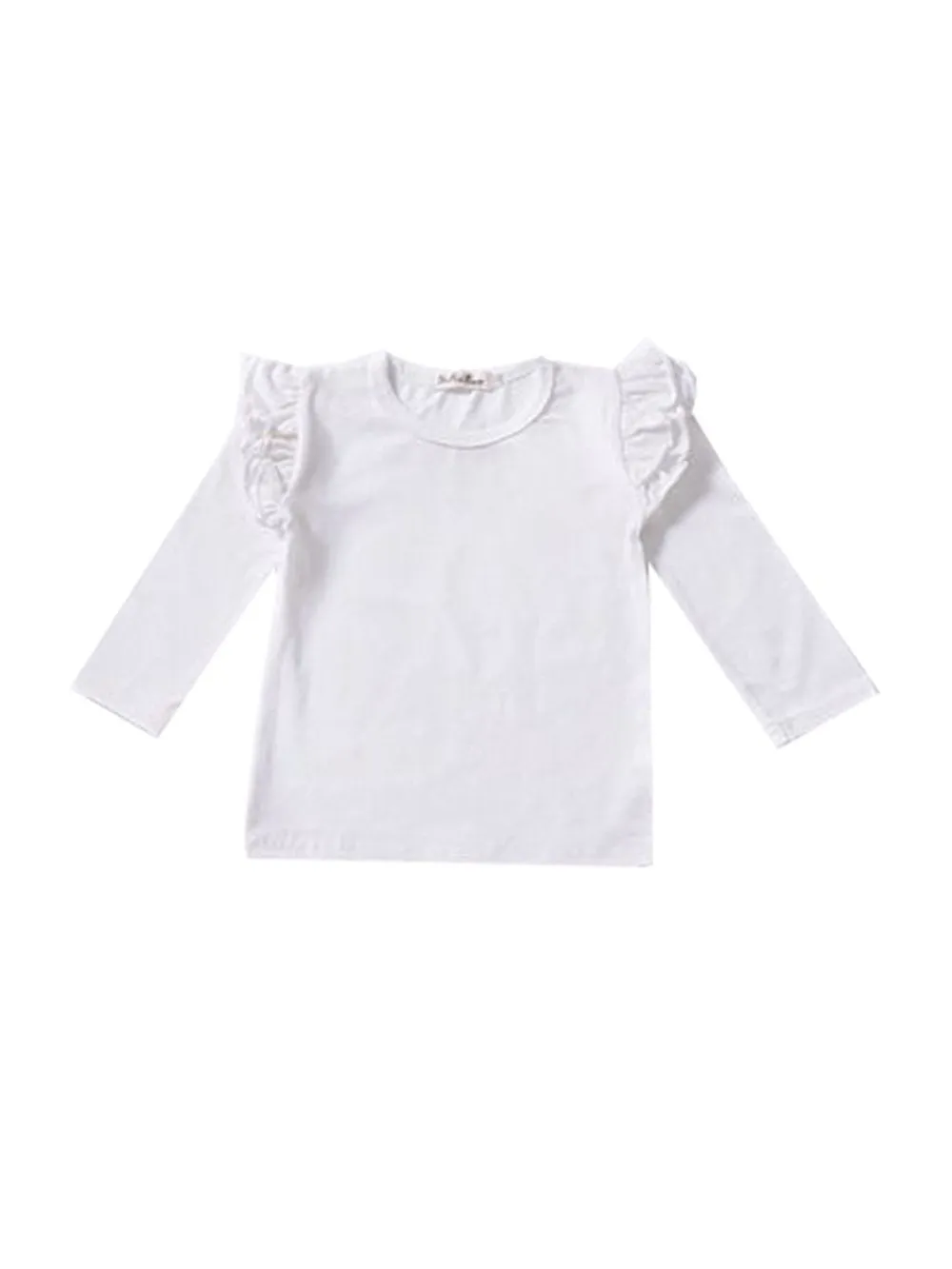 Baby Little Girls Flutter Long Sleeve Pullover