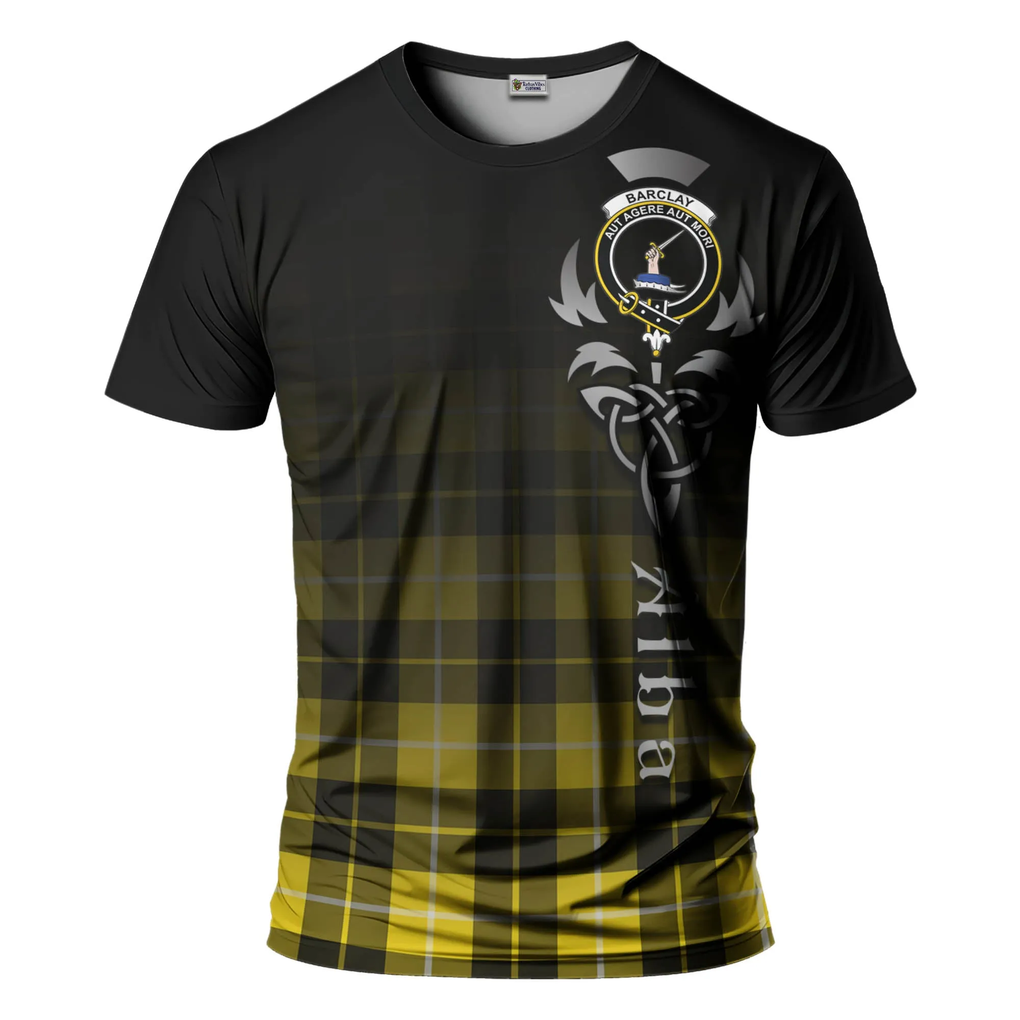 Barclay Dress Modern Tartan T-Shirt Featuring Alba Gu Brath Family Crest Celtic Inspired