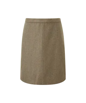 Beauly Tweed Skirt - Loden Green Herringbone Tweed