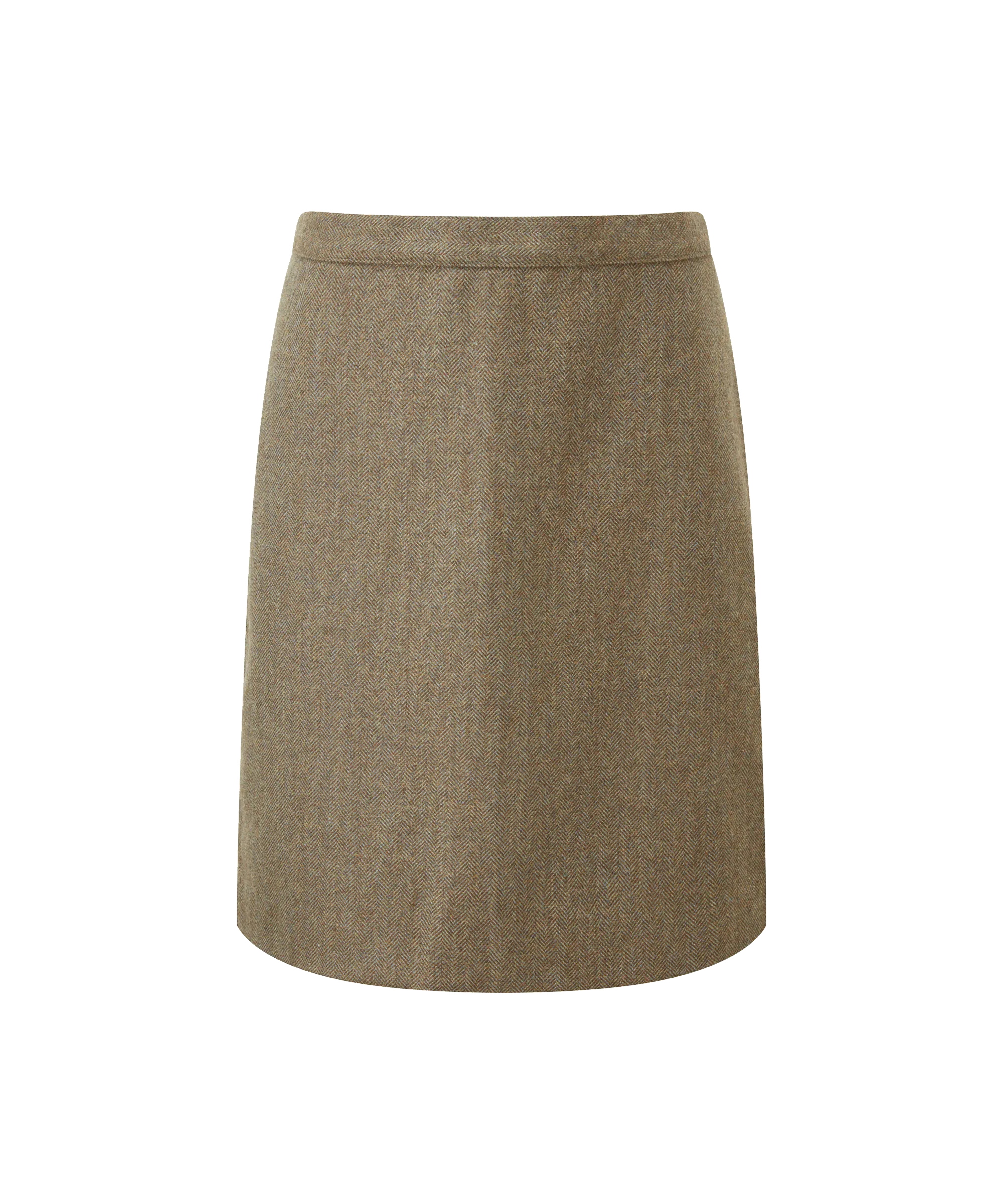 Beauly Tweed Skirt - Loden Green Herringbone Tweed