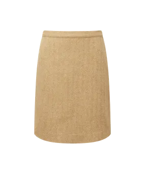Beauly Tweed Skirt - Oak Herringbone Tweed