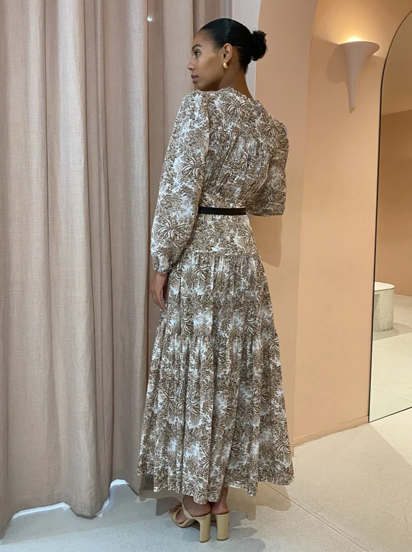 Bec and Bridge Gloria L/S Midi Dress in Print