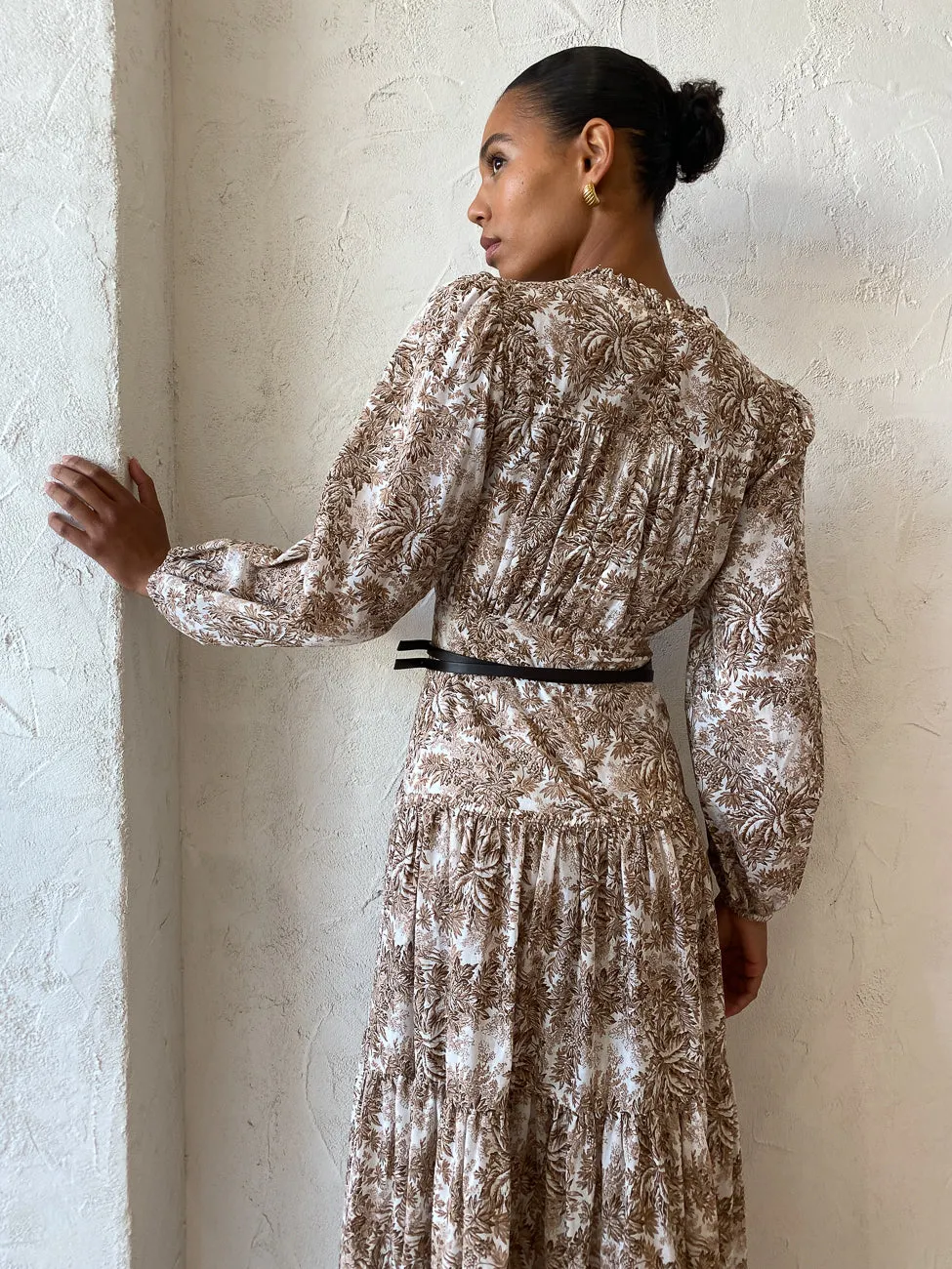 Bec and Bridge Gloria L/S Midi Dress in Print