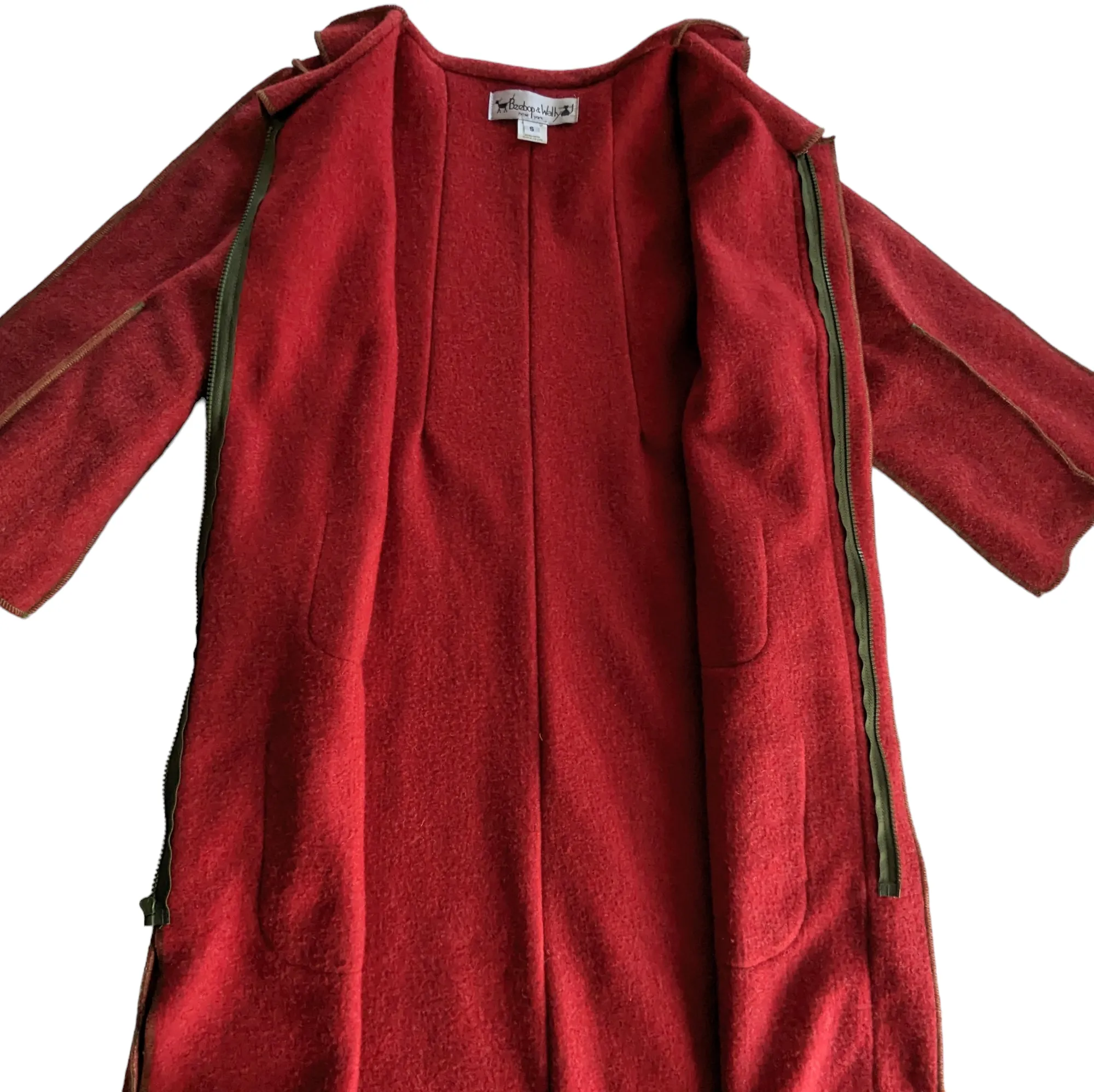Beebop & Wally Lightweight Wool Blend Coat Size Small