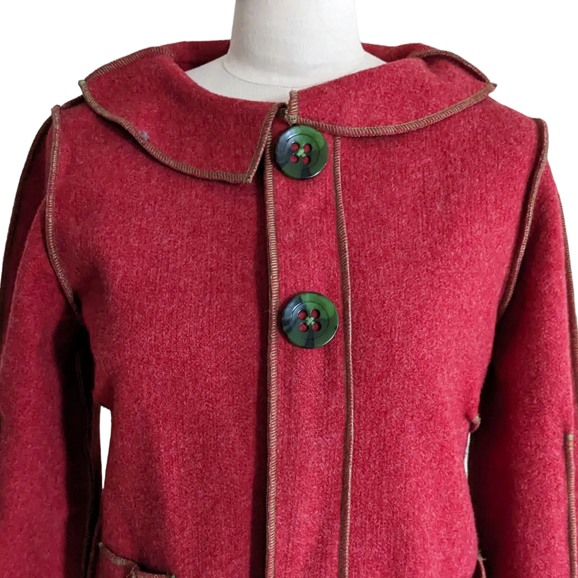 Beebop & Wally Lightweight Wool Blend Coat Size Small