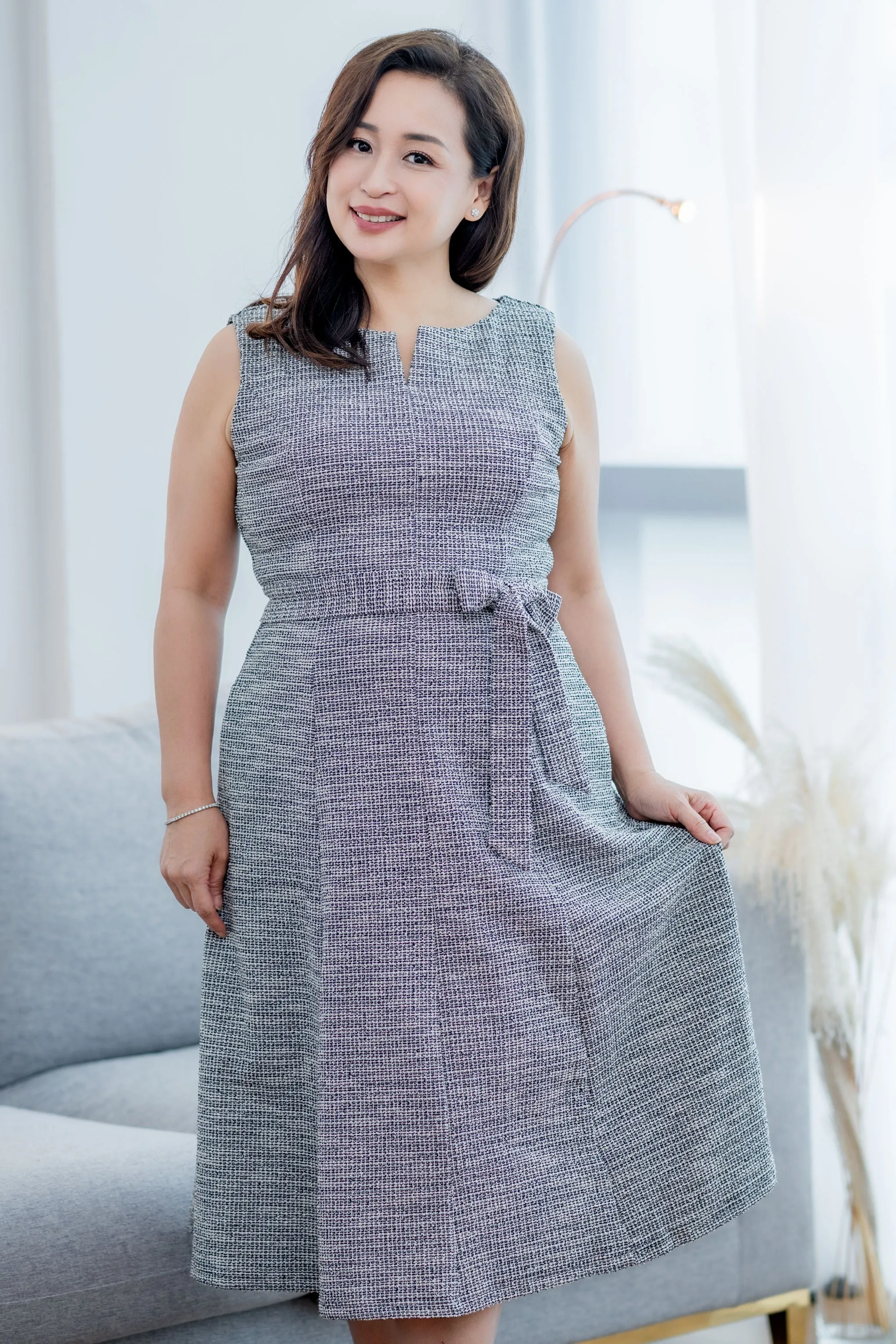 Belted Tweed Dress