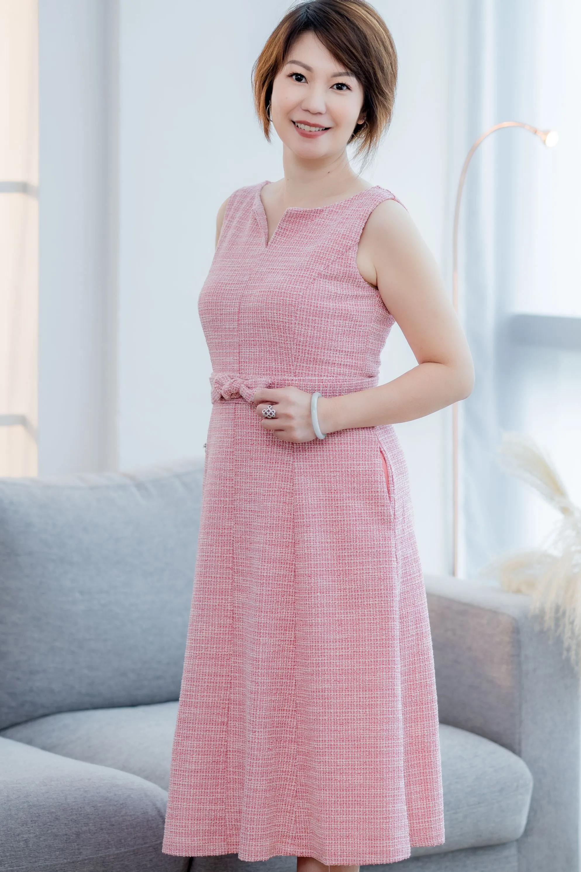 Belted Tweed Dress