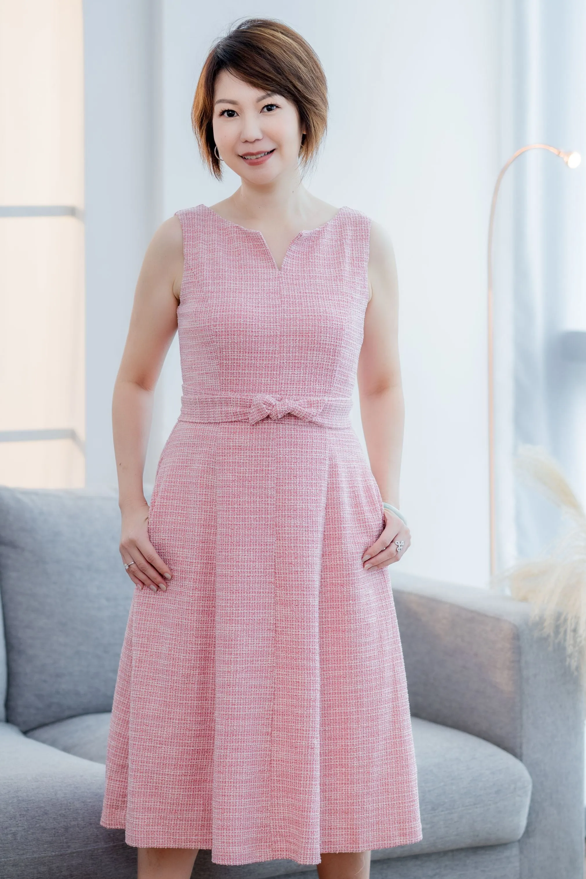 Belted Tweed Dress
