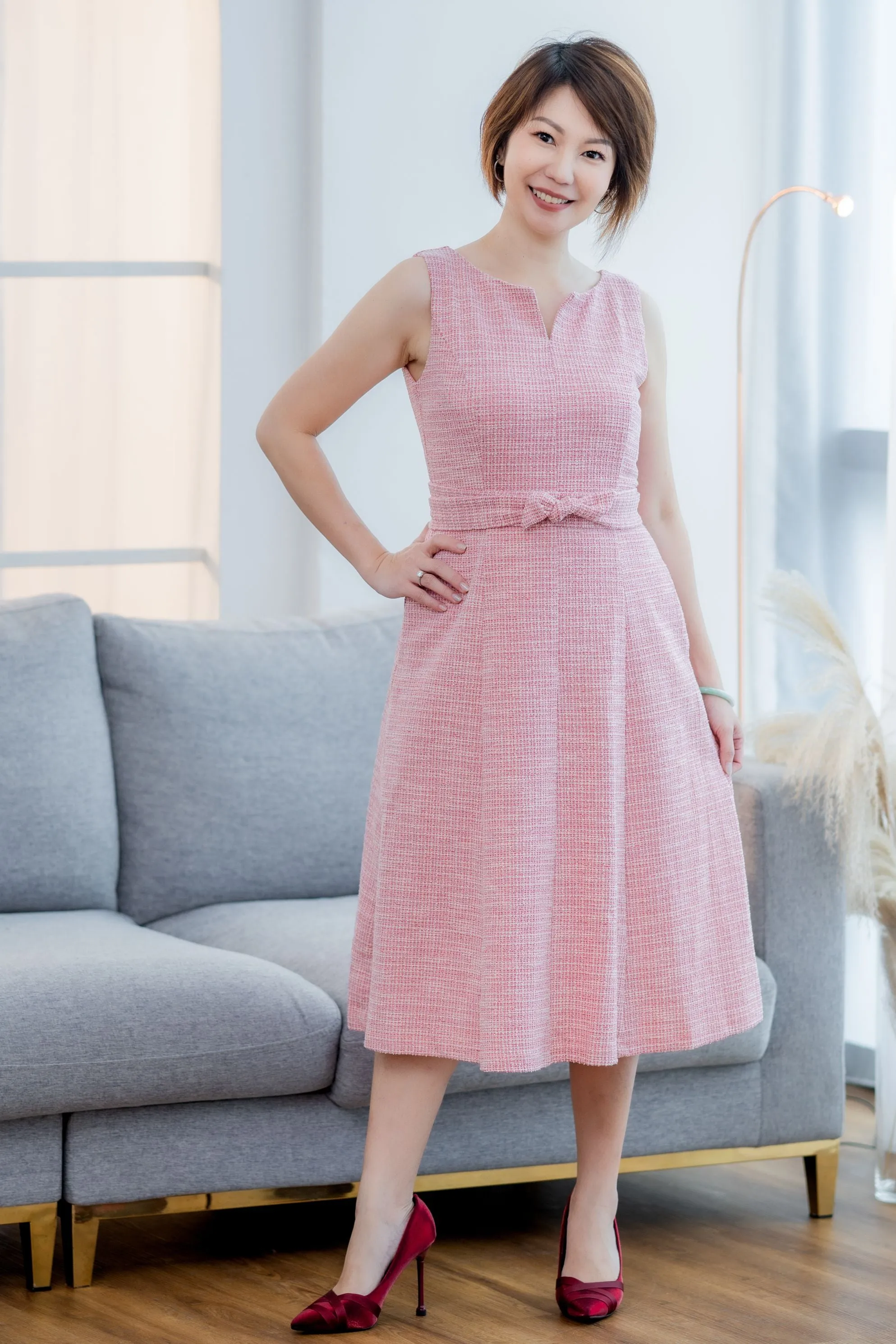 Belted Tweed Dress