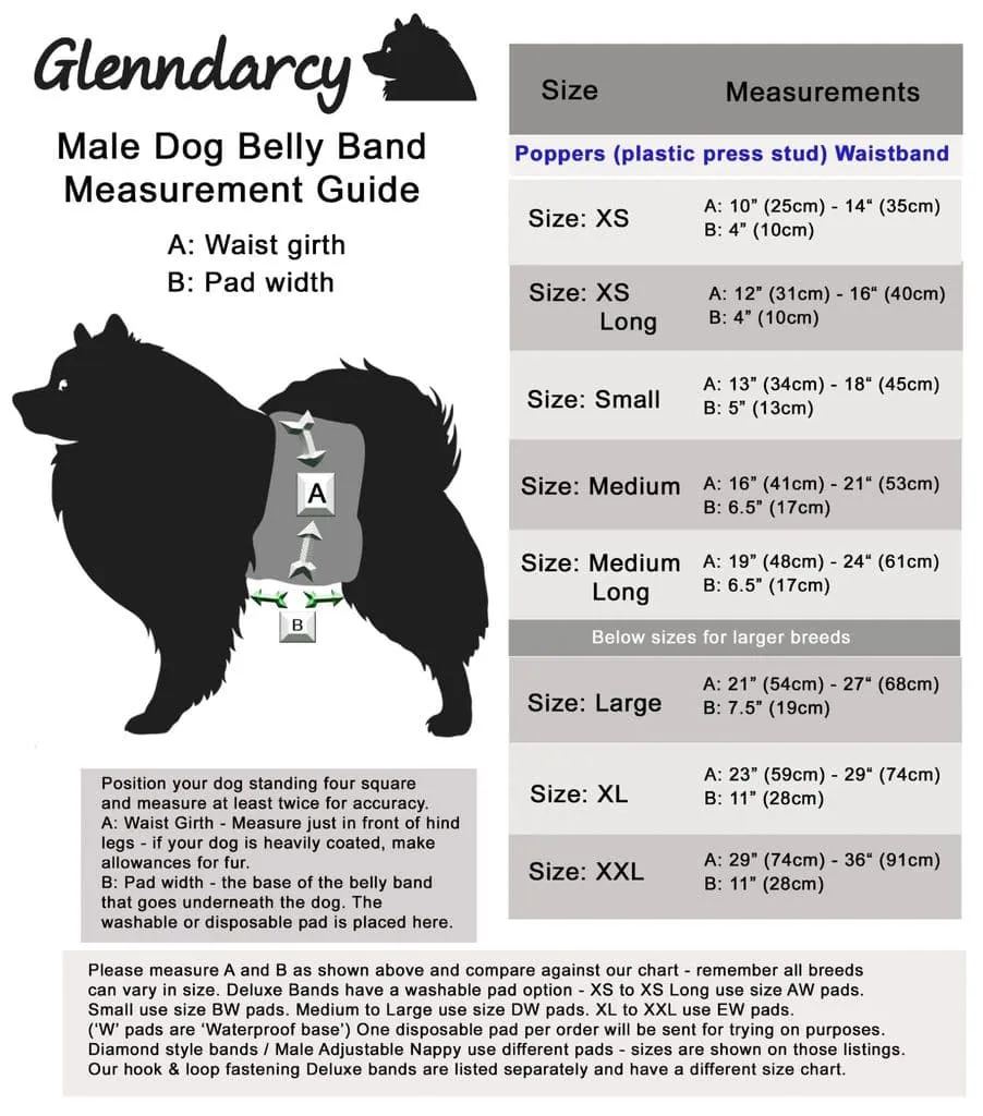 Black Minkie Plush Dog Belly Band - Poppers