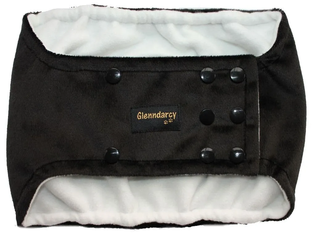 Black Minkie Plush Dog Belly Band - Poppers