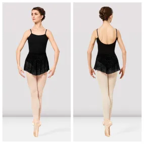 Bloch - Janise Animal Print Mesh Pull On Skirt - Adult (R2311) - Black (GSO)