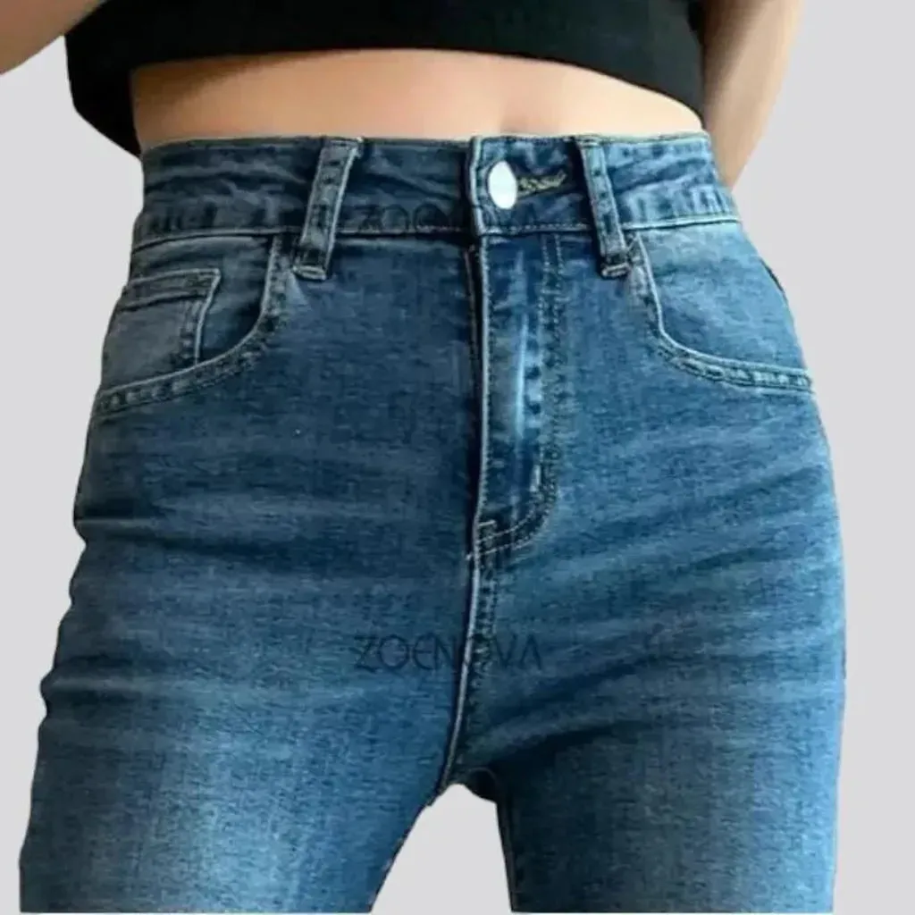 Bootcut sanded jeans for women