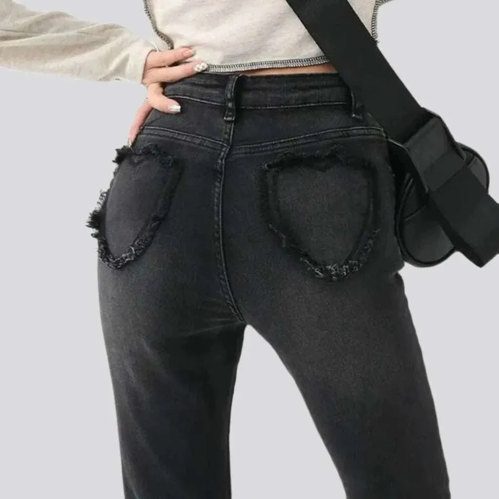 Bootcut stonewashed jeans
 for women