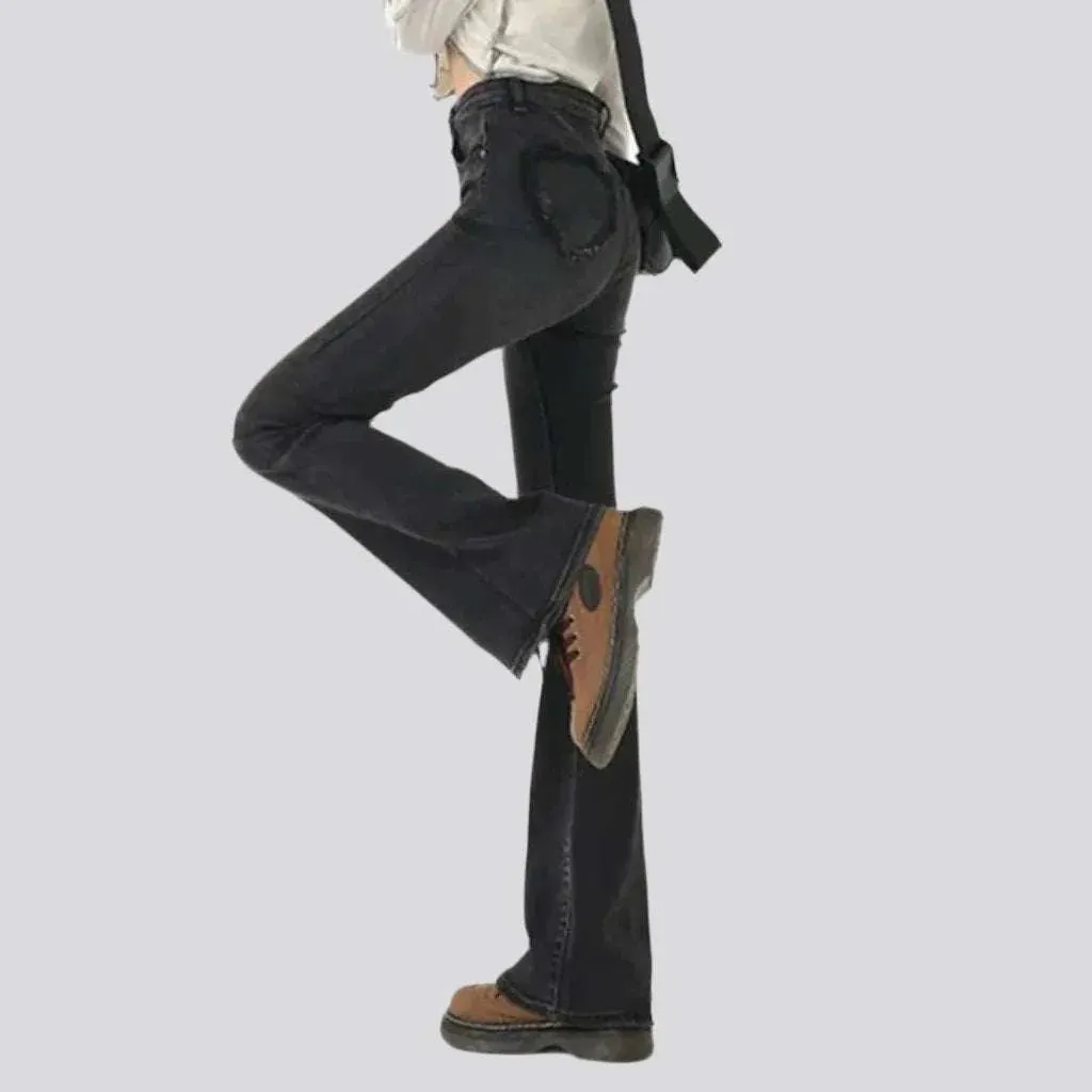 Bootcut stonewashed jeans
 for women