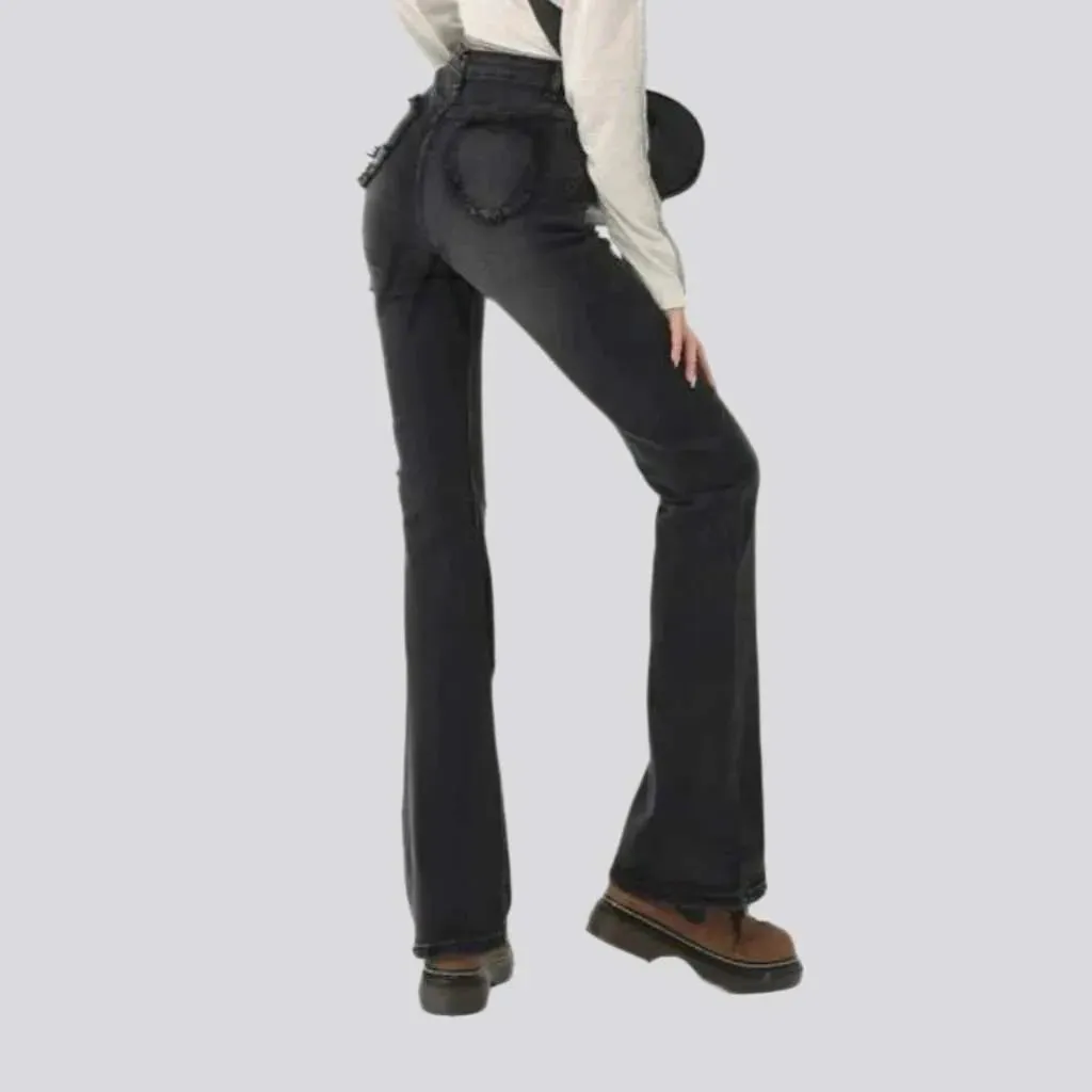 Bootcut stonewashed jeans
 for women
