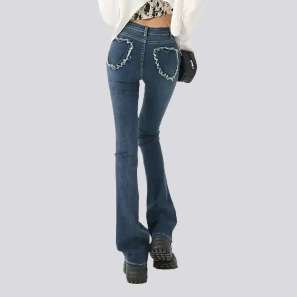 Bootcut stonewashed jeans
 for women