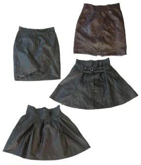 Buttoned Beauties: Vintage Y2K Leather Skirt Bundle ✨ (H-112)