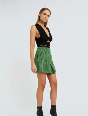 BY JOHNNY Tiffany Mini Skirt Green Tweed