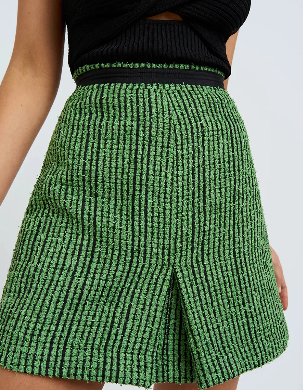 BY JOHNNY Tiffany Mini Skirt Green Tweed