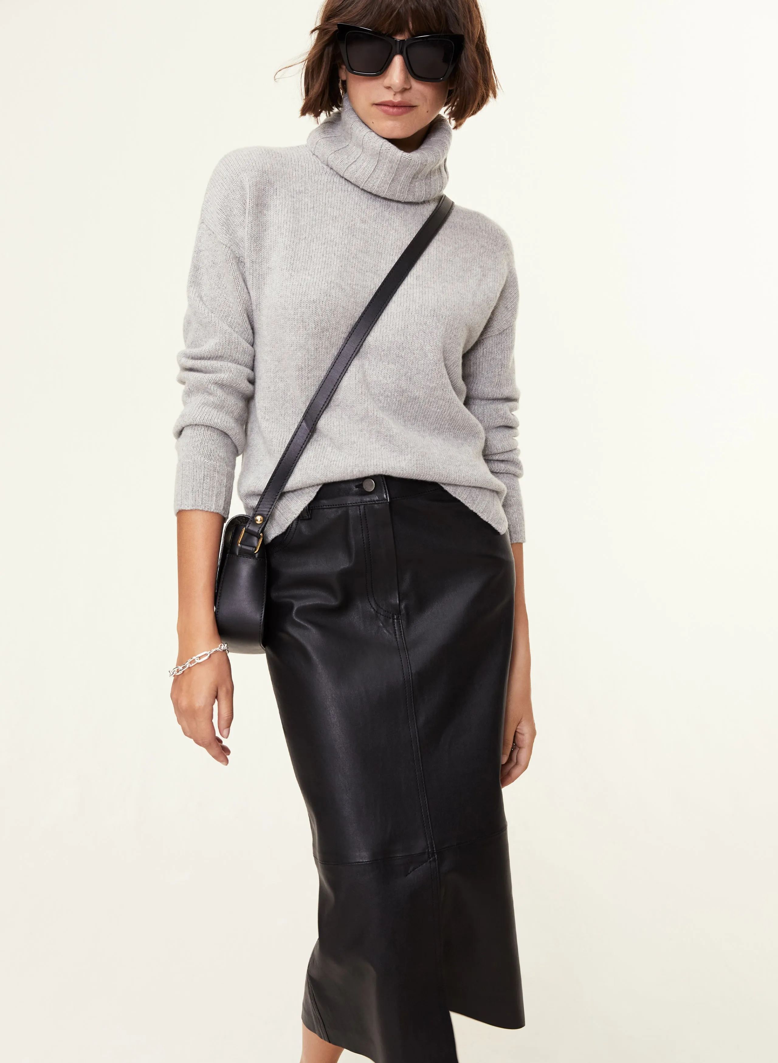 Calandra Leather Skirt 