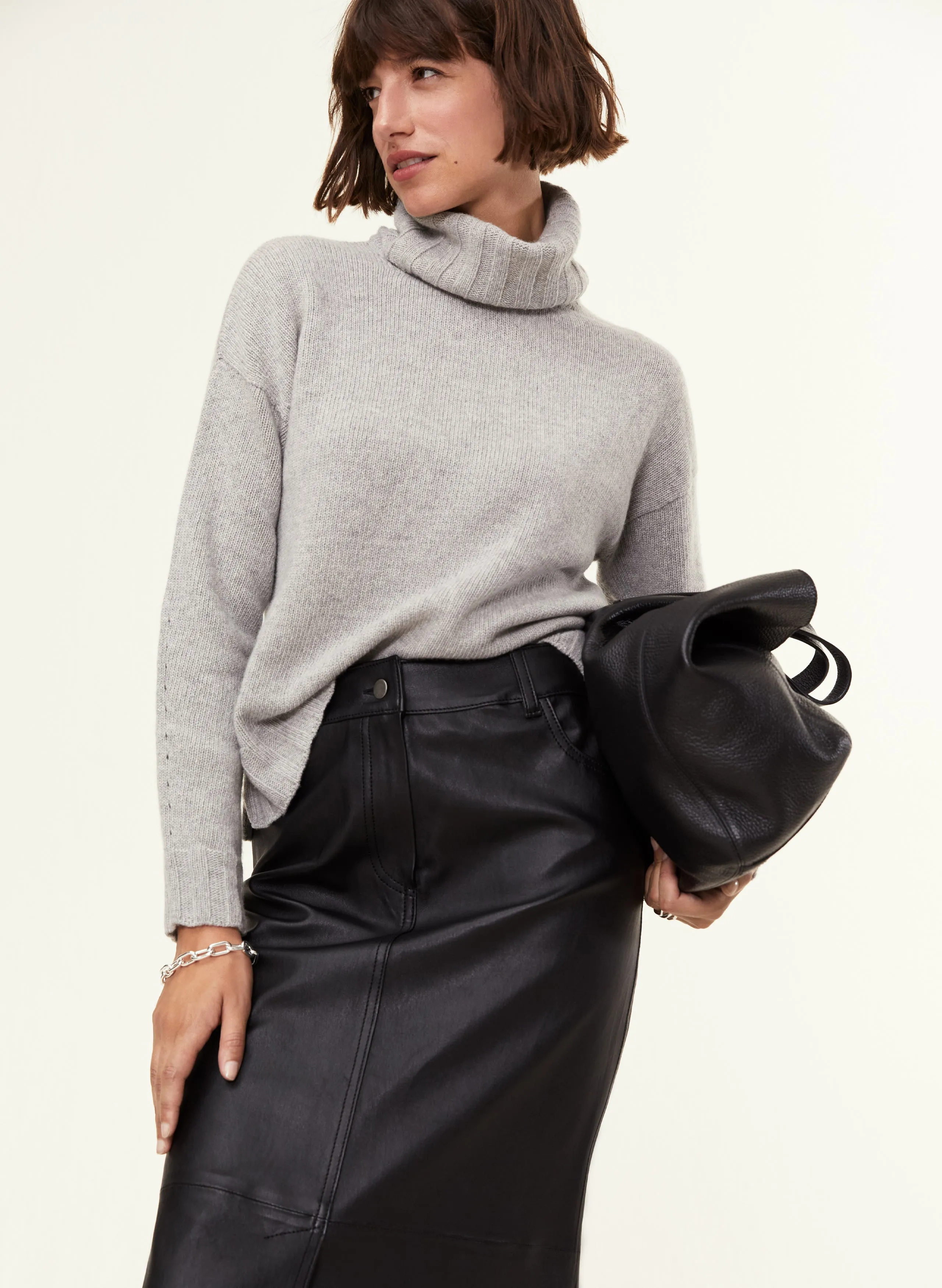 Calandra Leather Skirt 