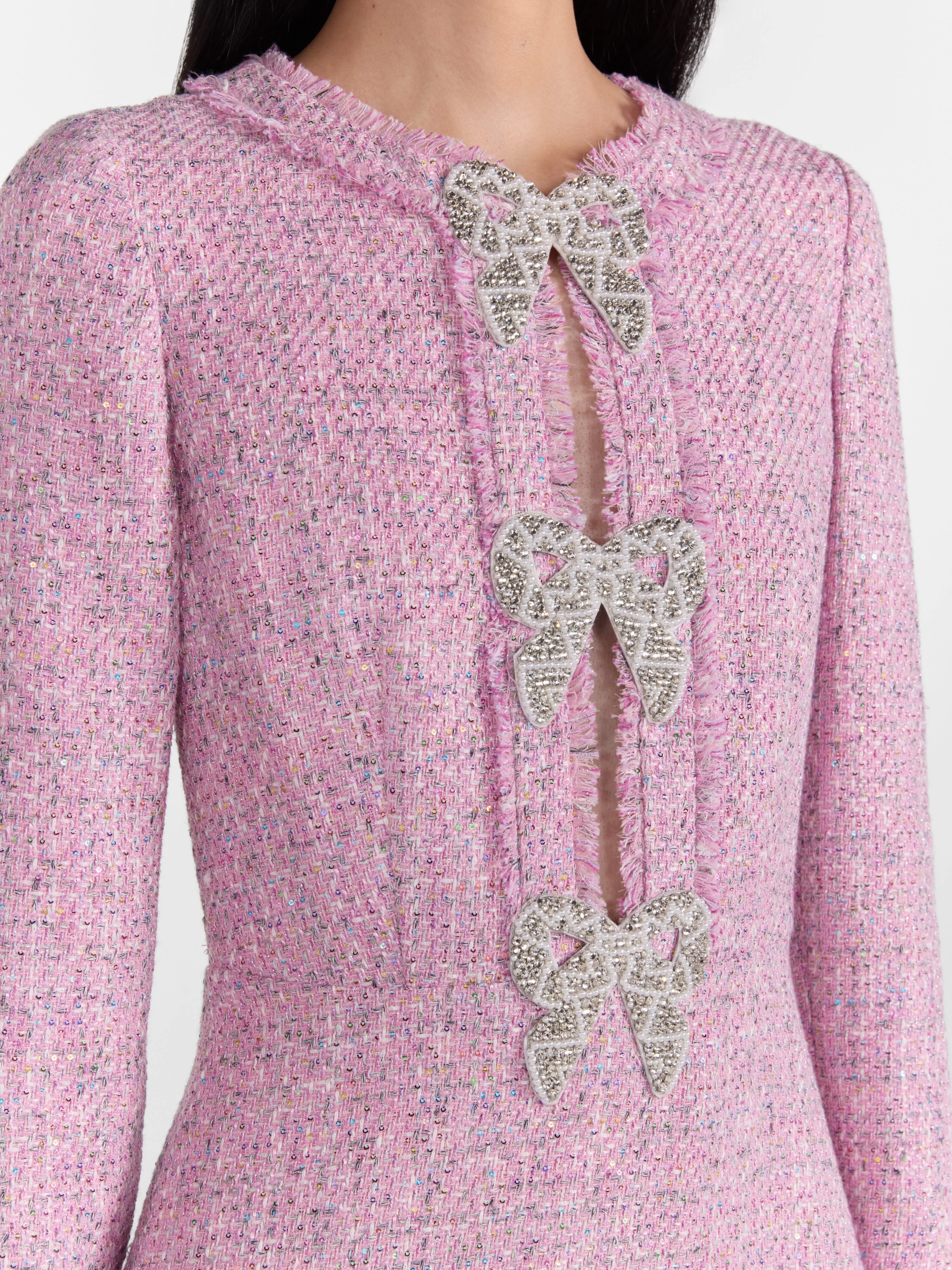Camille Bows Short B Dress in Baby Pink