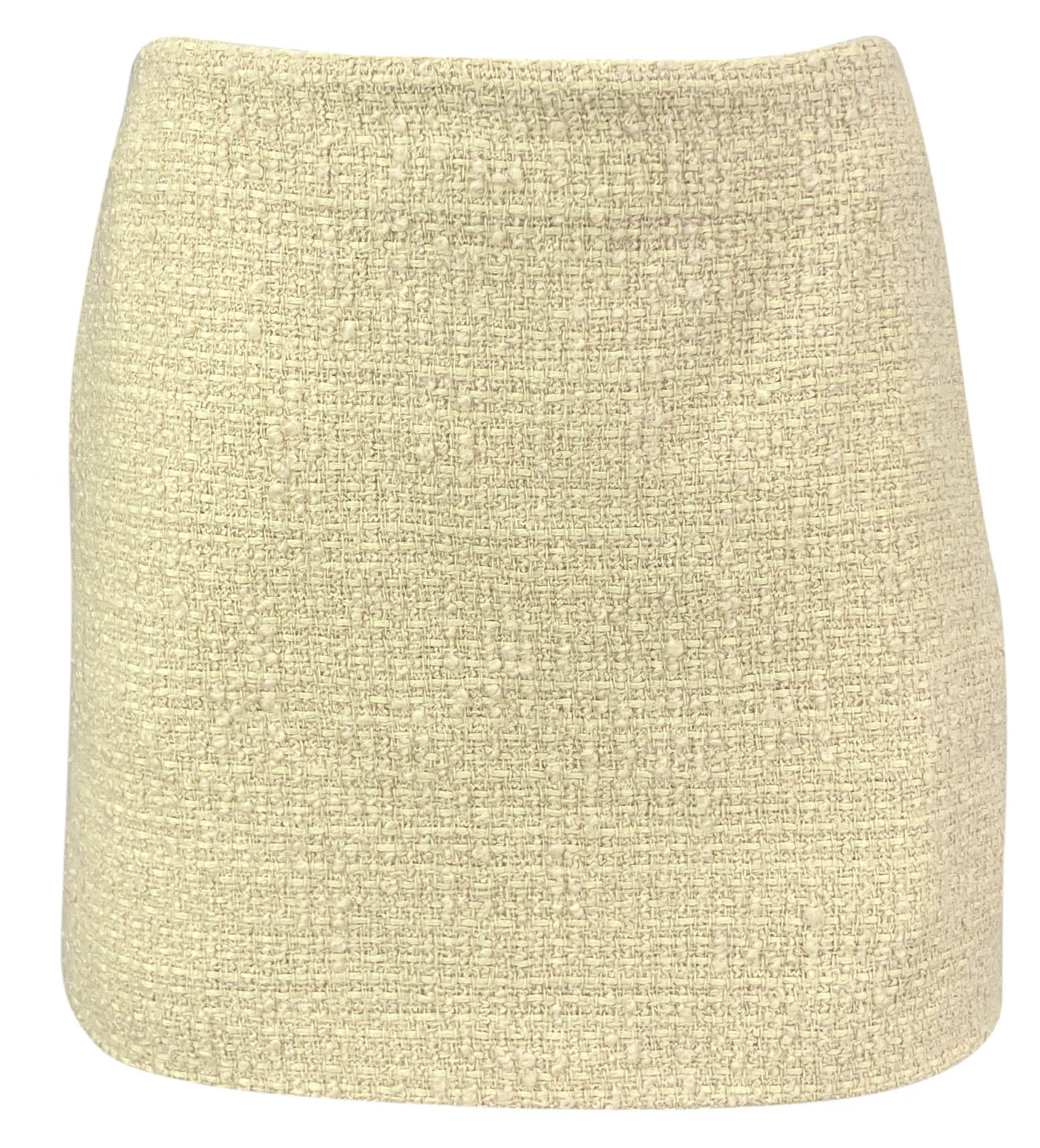 Celine Tweed Mini Skirt in Straw Yellow